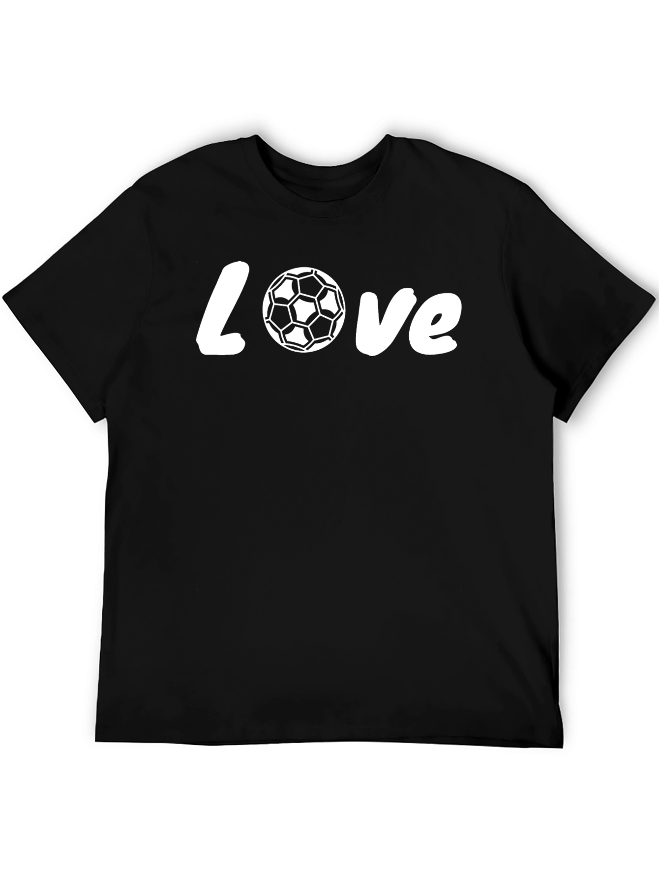 Love Soccer Graphic T-Shirt - Black