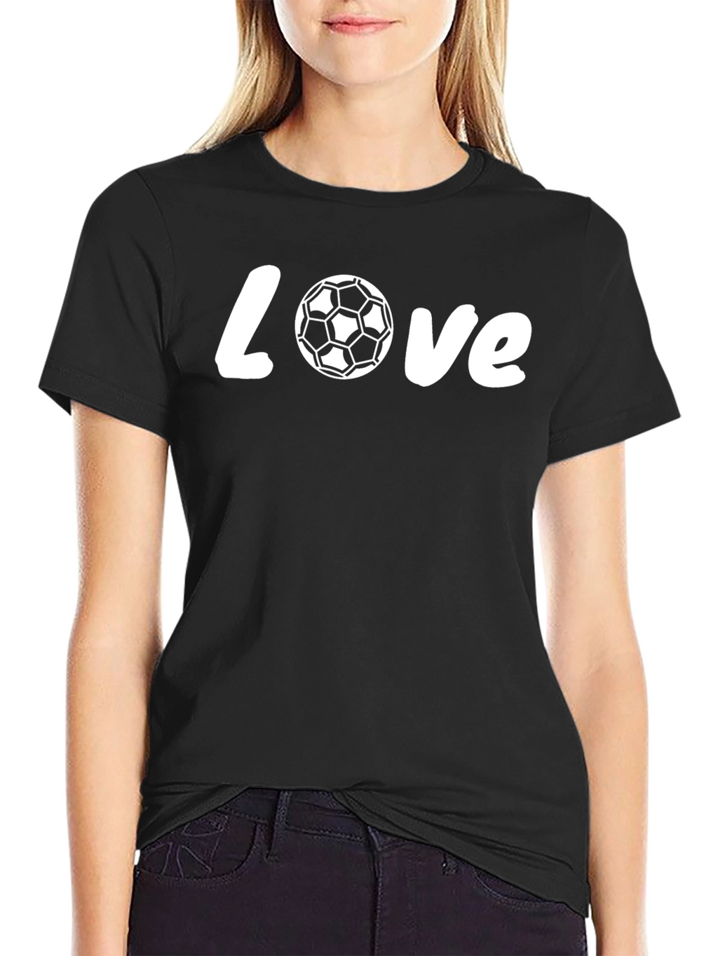 Love Soccer Graphic T-Shirt - Black