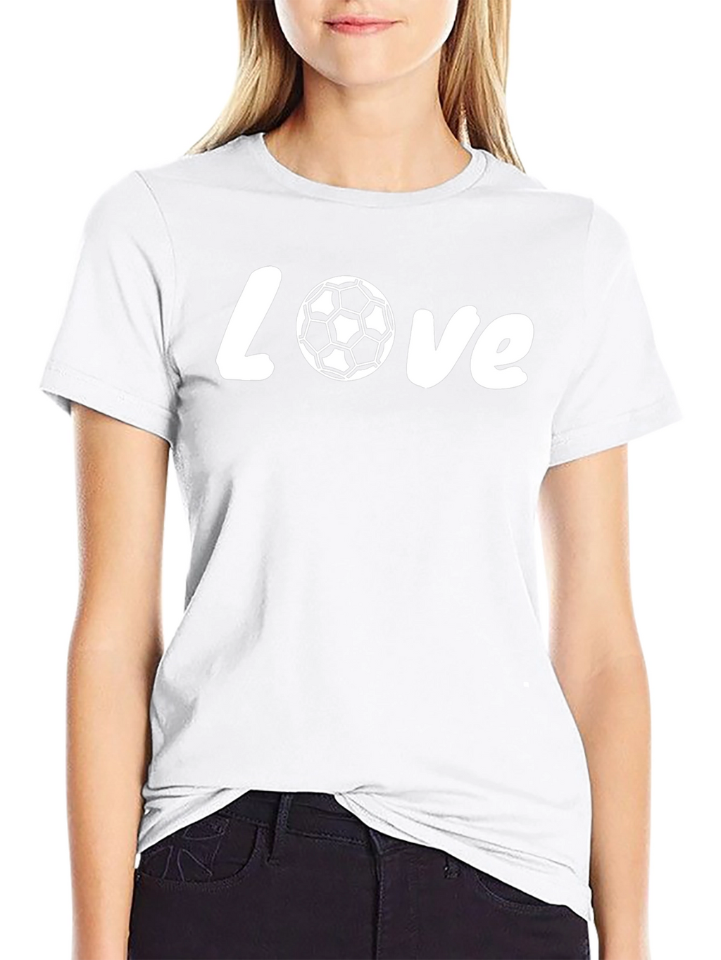 Love Soccer Graphic T-Shirt - Black