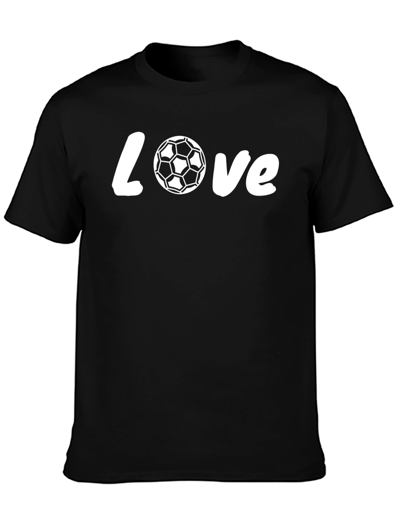 Love Soccer Graphic T-Shirt - Black