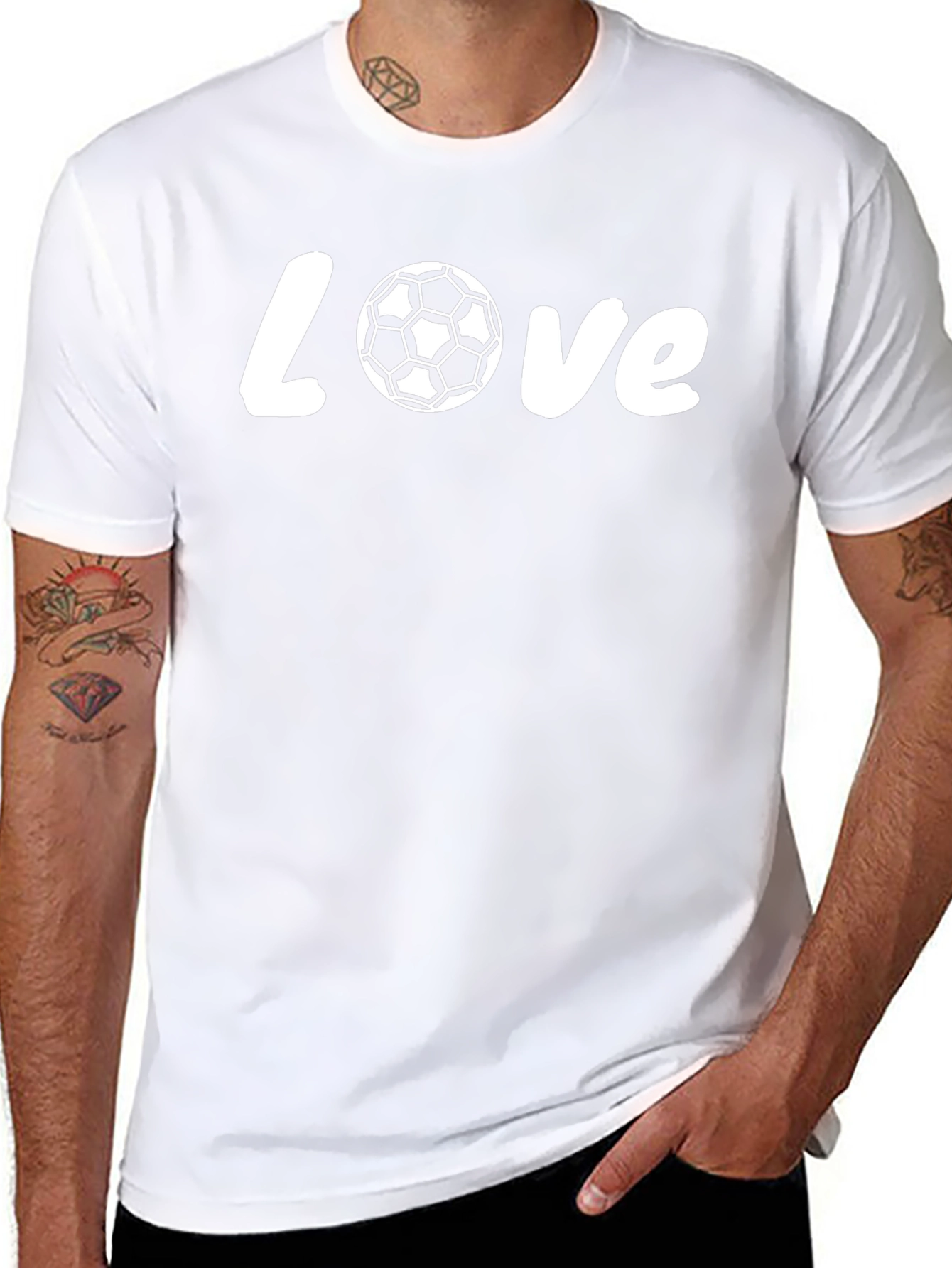 Love Soccer Graphic T-Shirt - Black