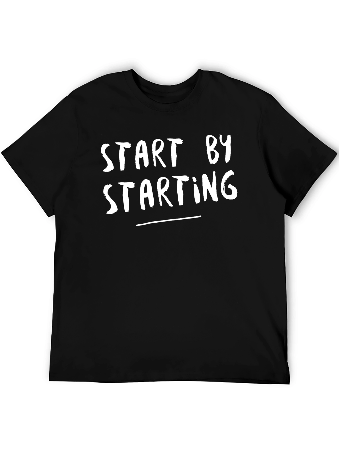 Start by Starting Graphic Tee - Black Casual T-Shirt