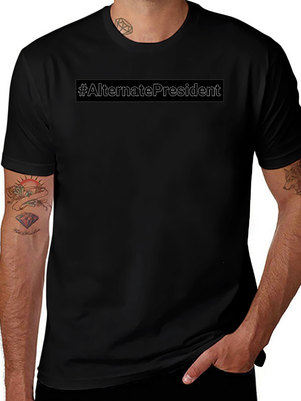 Alternate President Black Cotton Tee