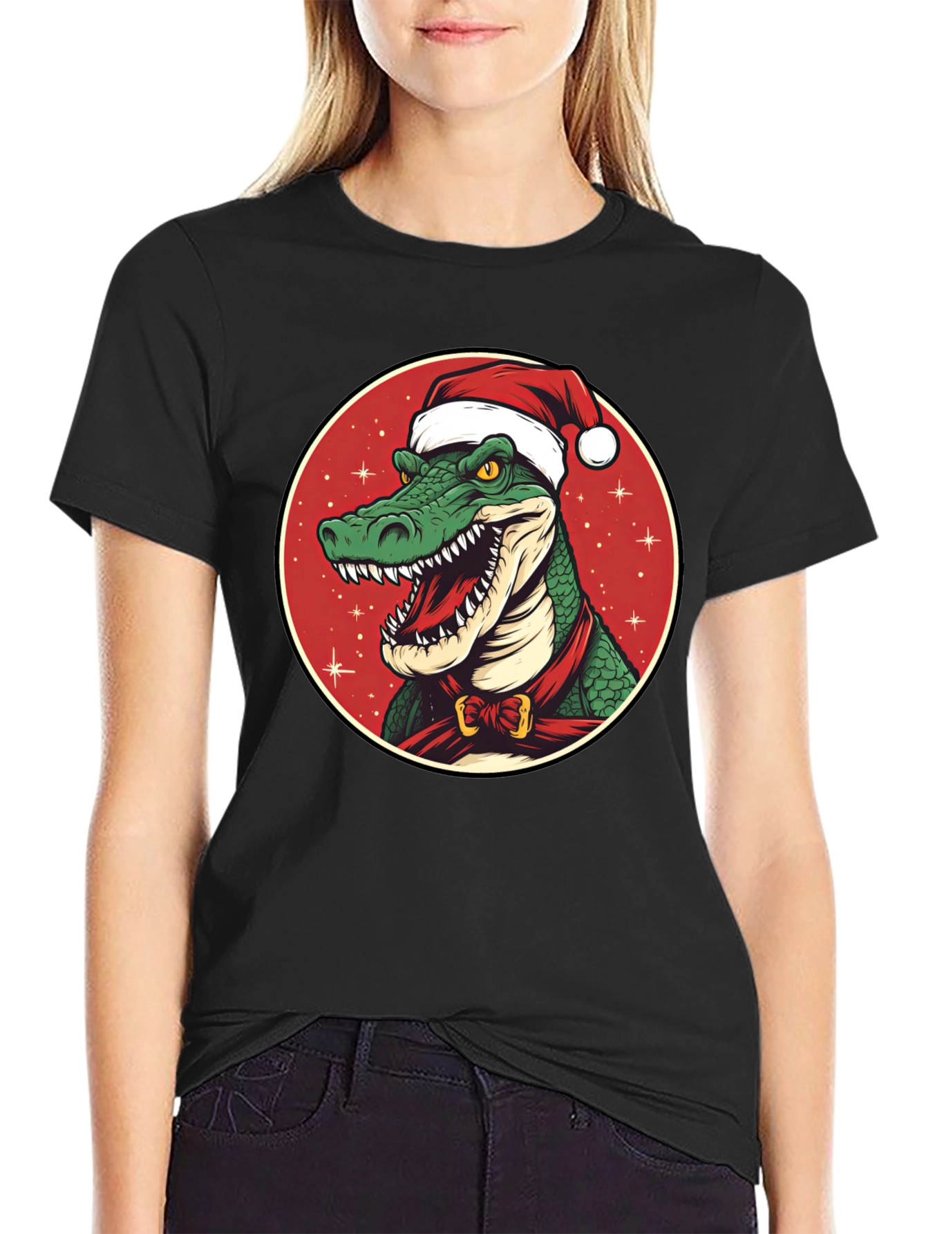 Festive Gator Tee: Holiday Crocodile Shirt