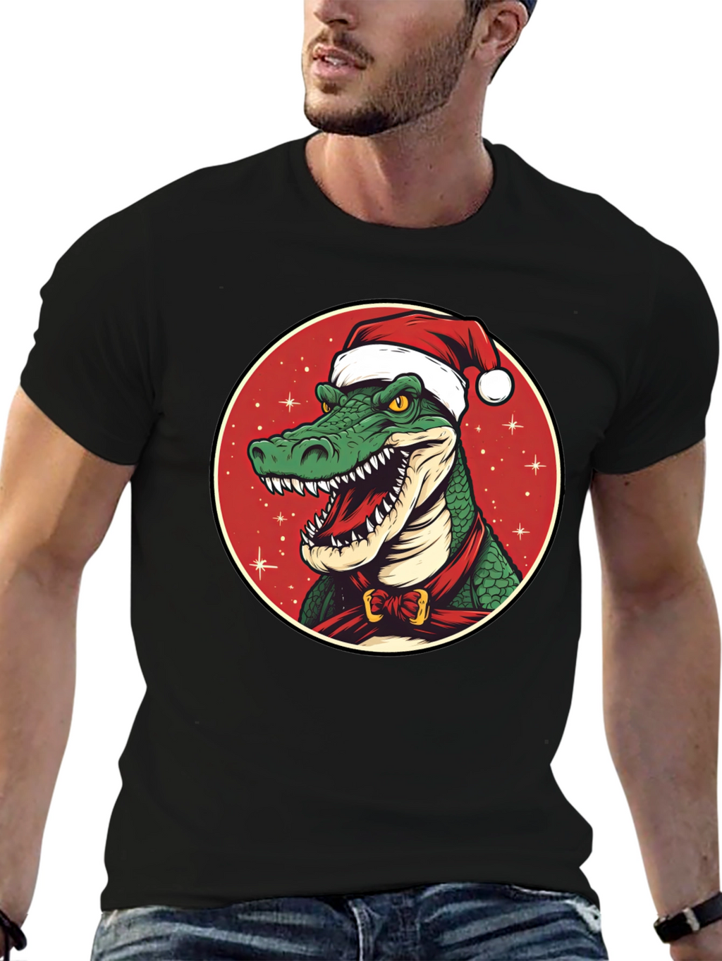 Festive Gator Tee: Holiday Crocodile Shirt