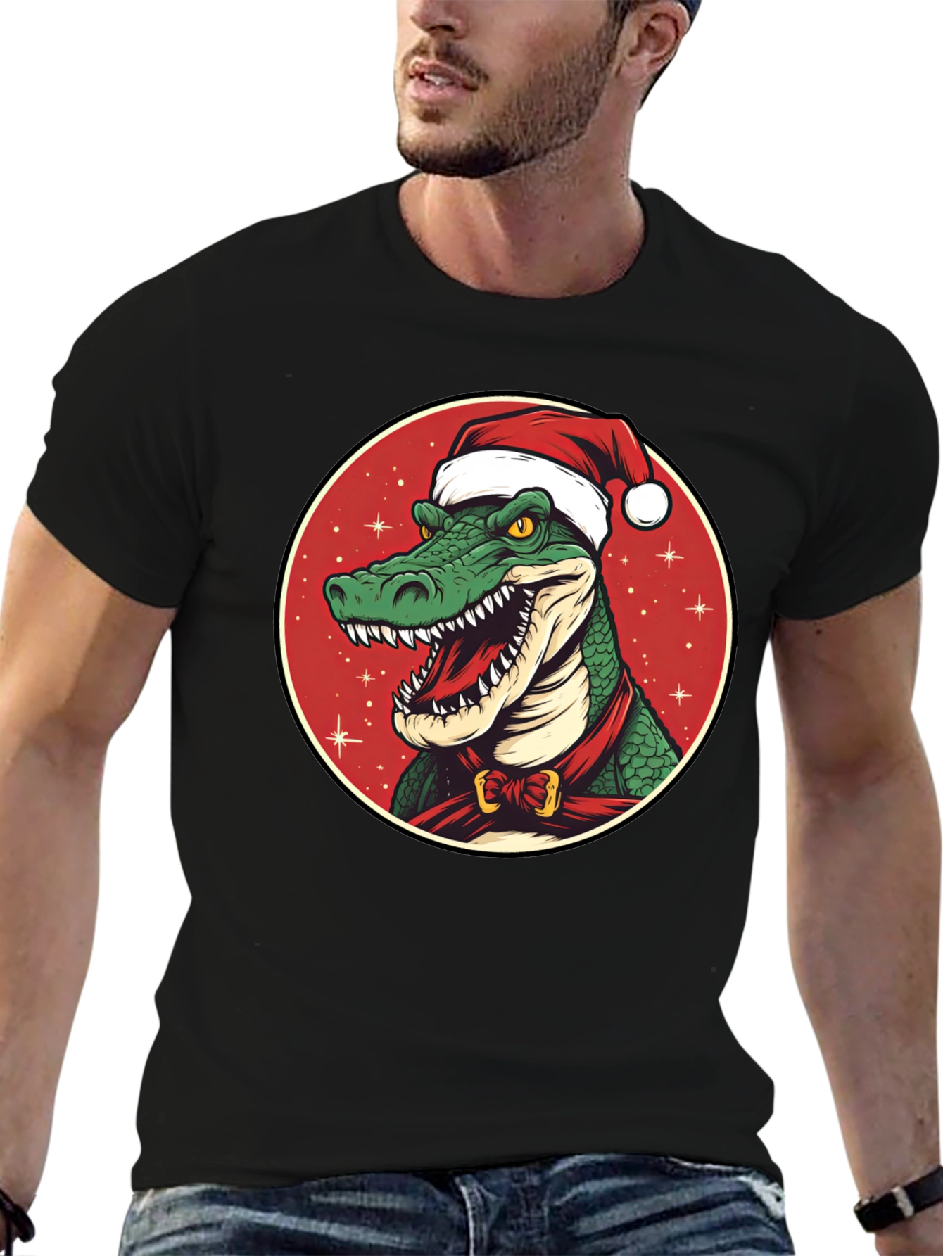 Festive Gator Tee: Holiday Crocodile Shirt