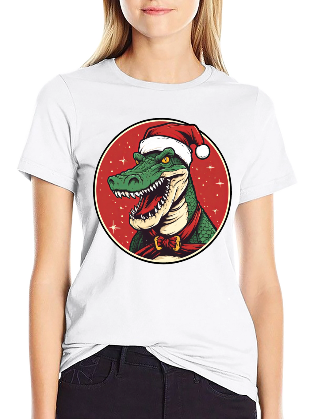Festive Gator Tee: Holiday Crocodile Shirt