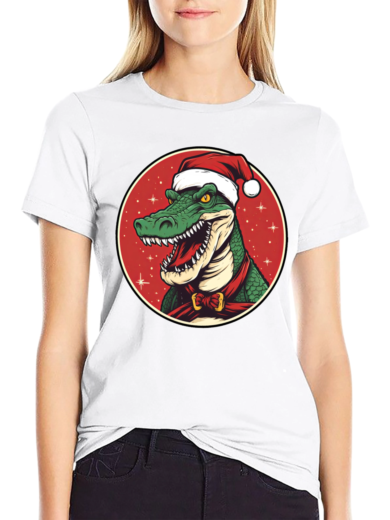 Festive Gator Tee: Holiday Crocodile Shirt