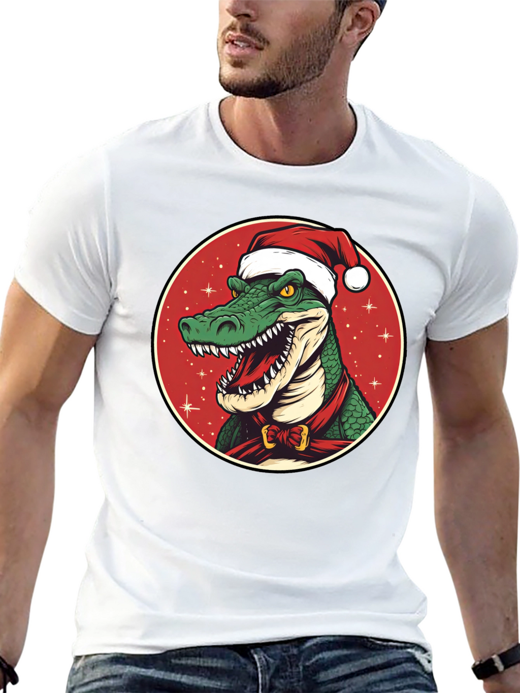 Festive Gator Tee: Holiday Crocodile Shirt