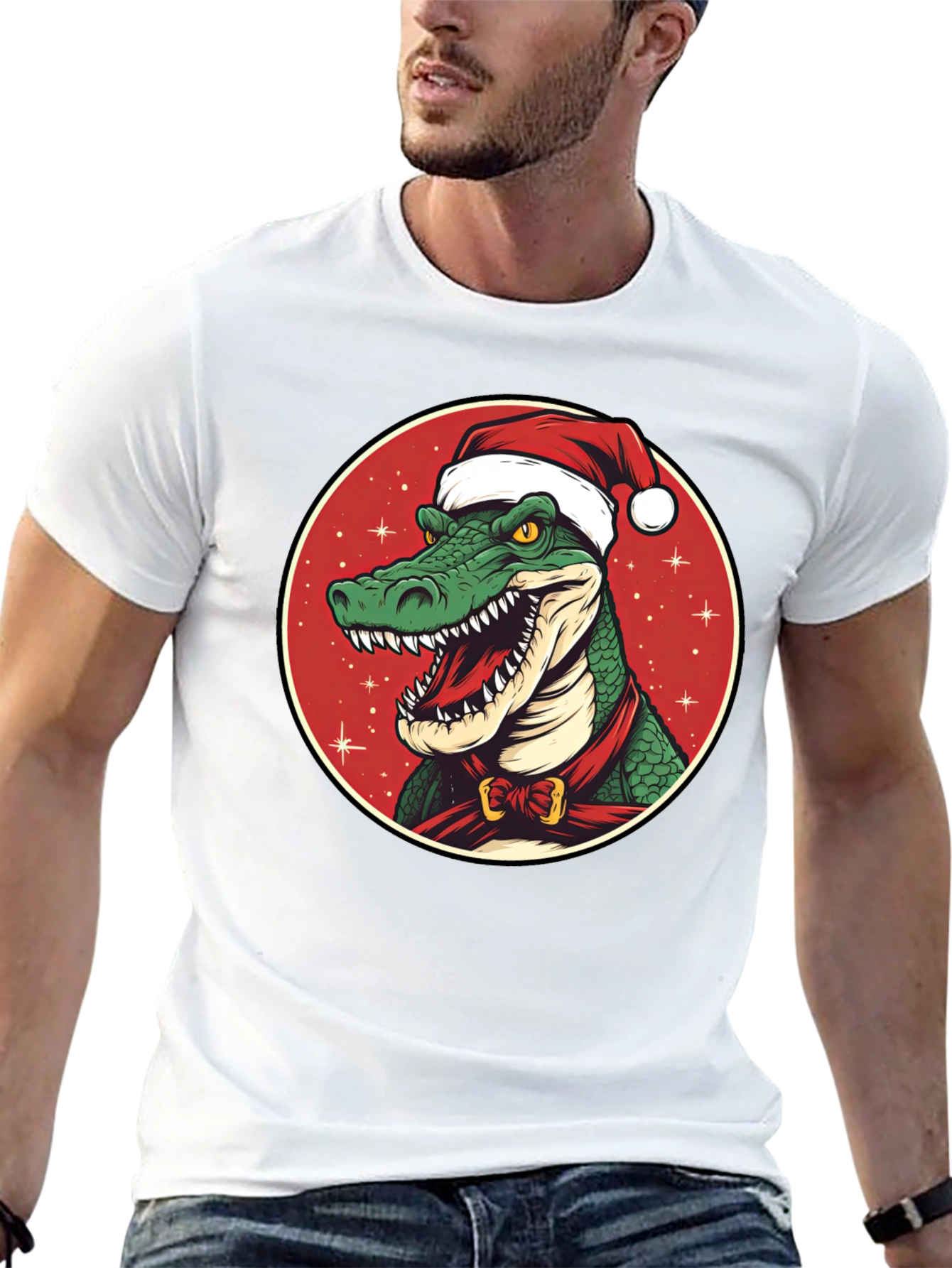 Festive Gator Tee: Holiday Crocodile Shirt