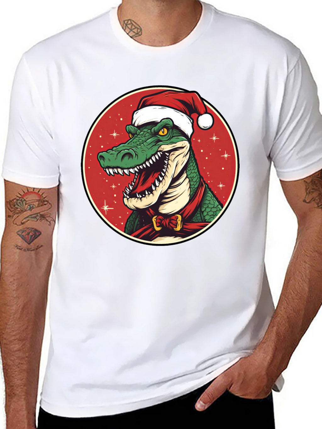 Festive Gator Tee: Holiday Crocodile Shirt