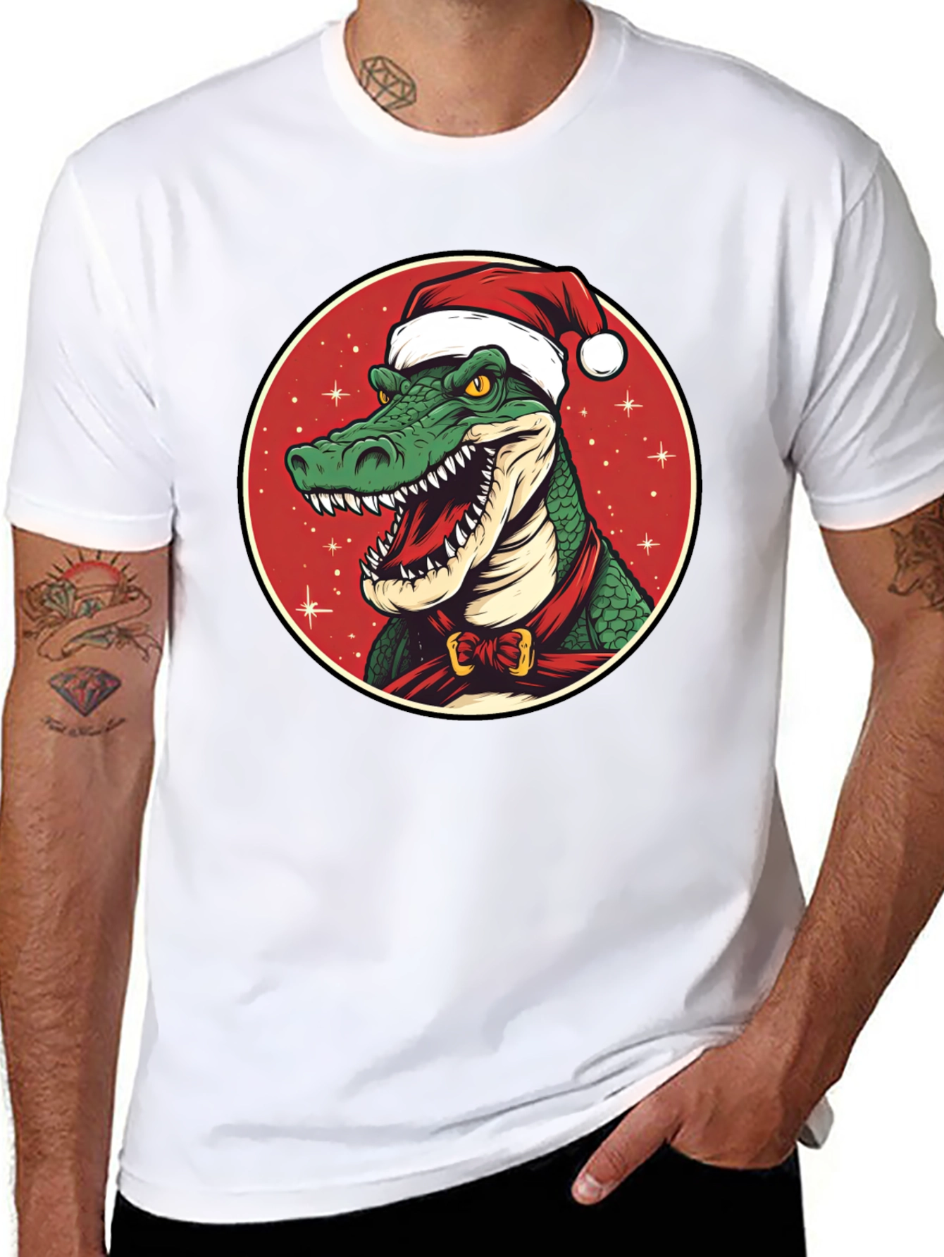 Festive Gator Tee: Holiday Crocodile Shirt