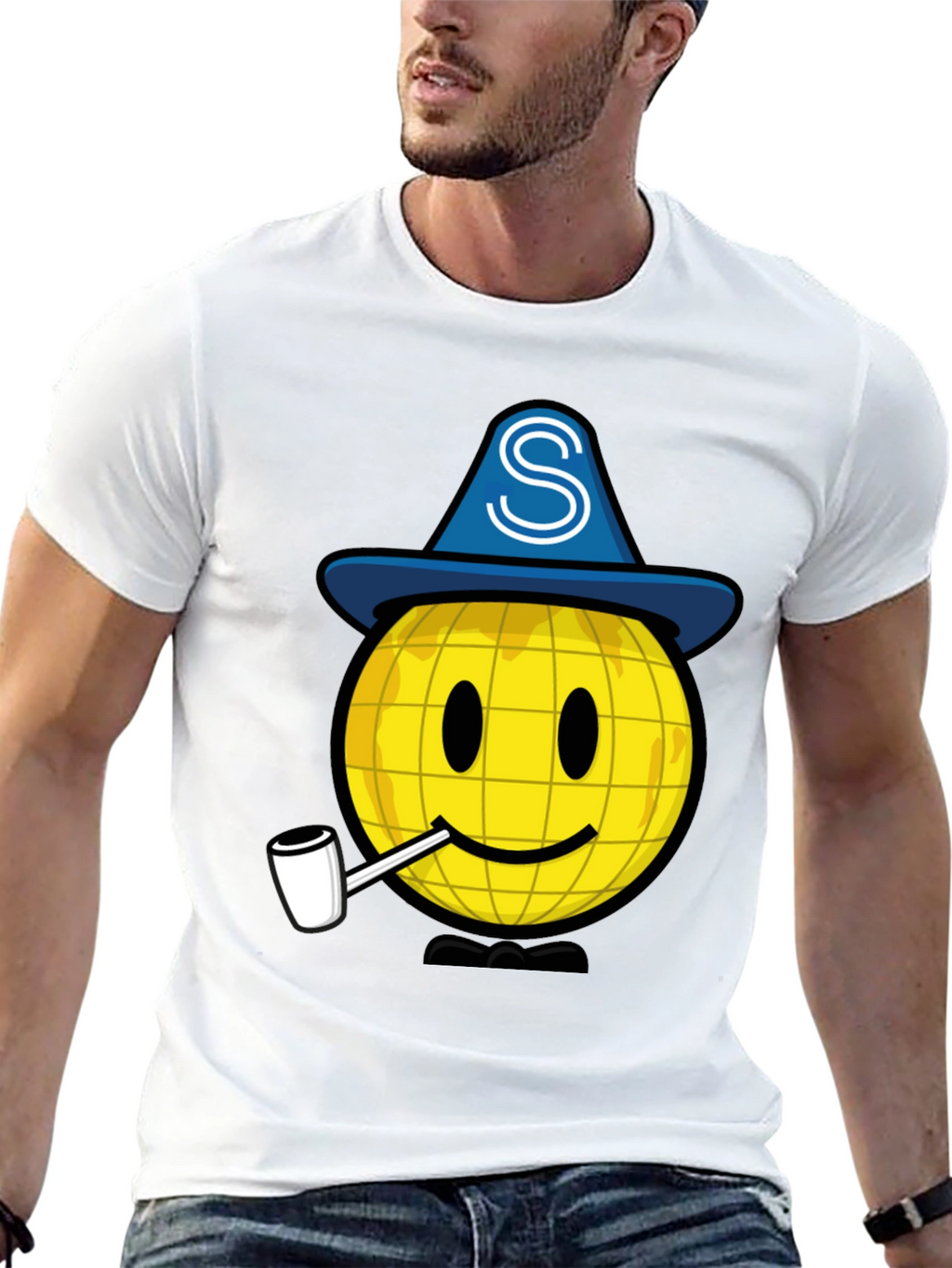 Wizard Smiley Face Graphic T-Shirt