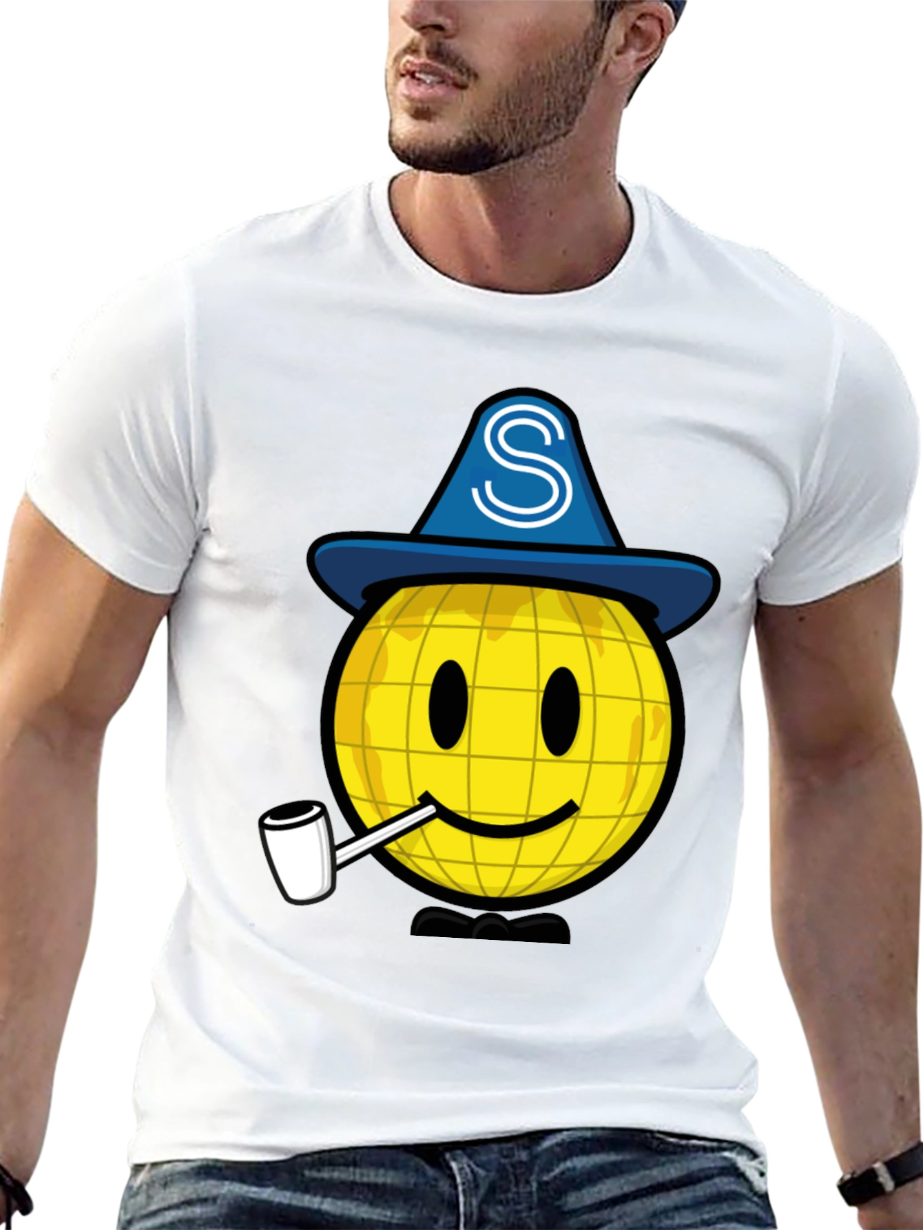 Wizard Smiley Face Graphic T-Shirt