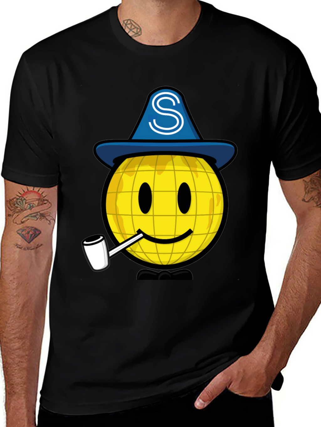 Wizard Smiley Face Graphic T-Shirt