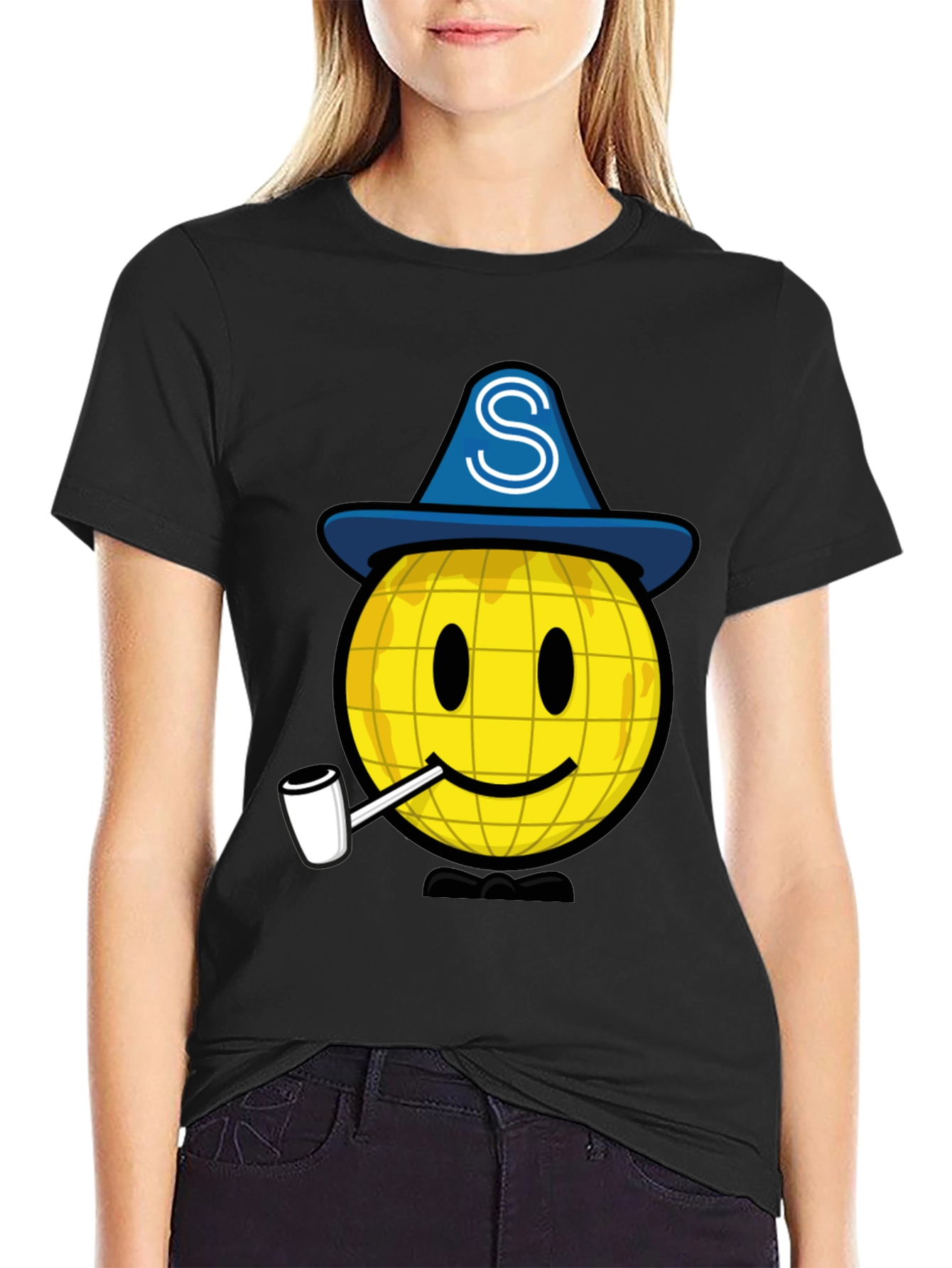 Wizard Smiley Face Graphic T-Shirt