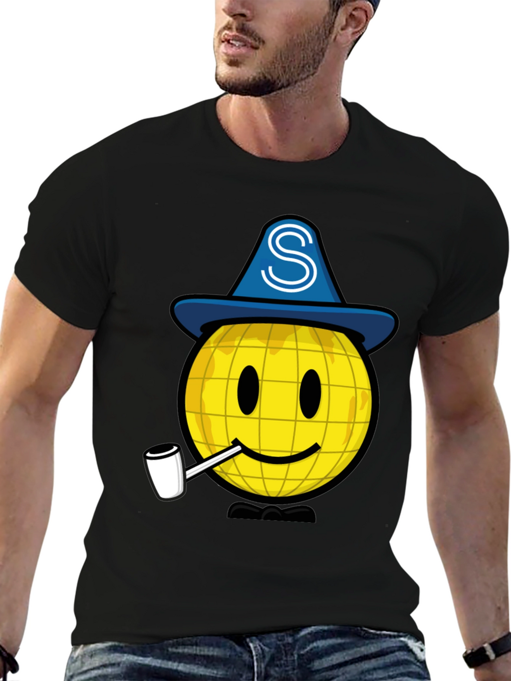 Wizard Smiley Face Graphic T-Shirt