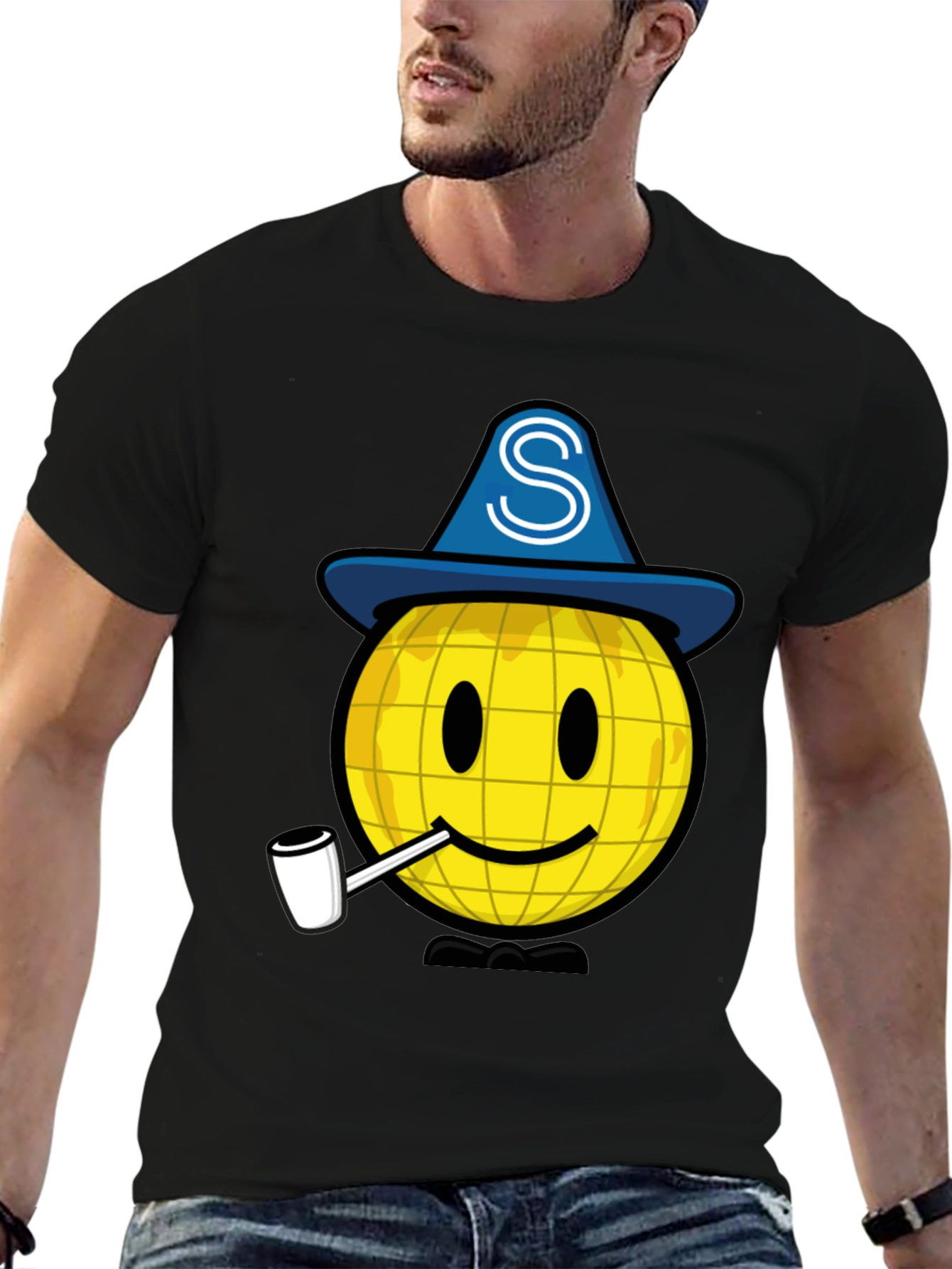Wizard Smiley Face Graphic T-Shirt