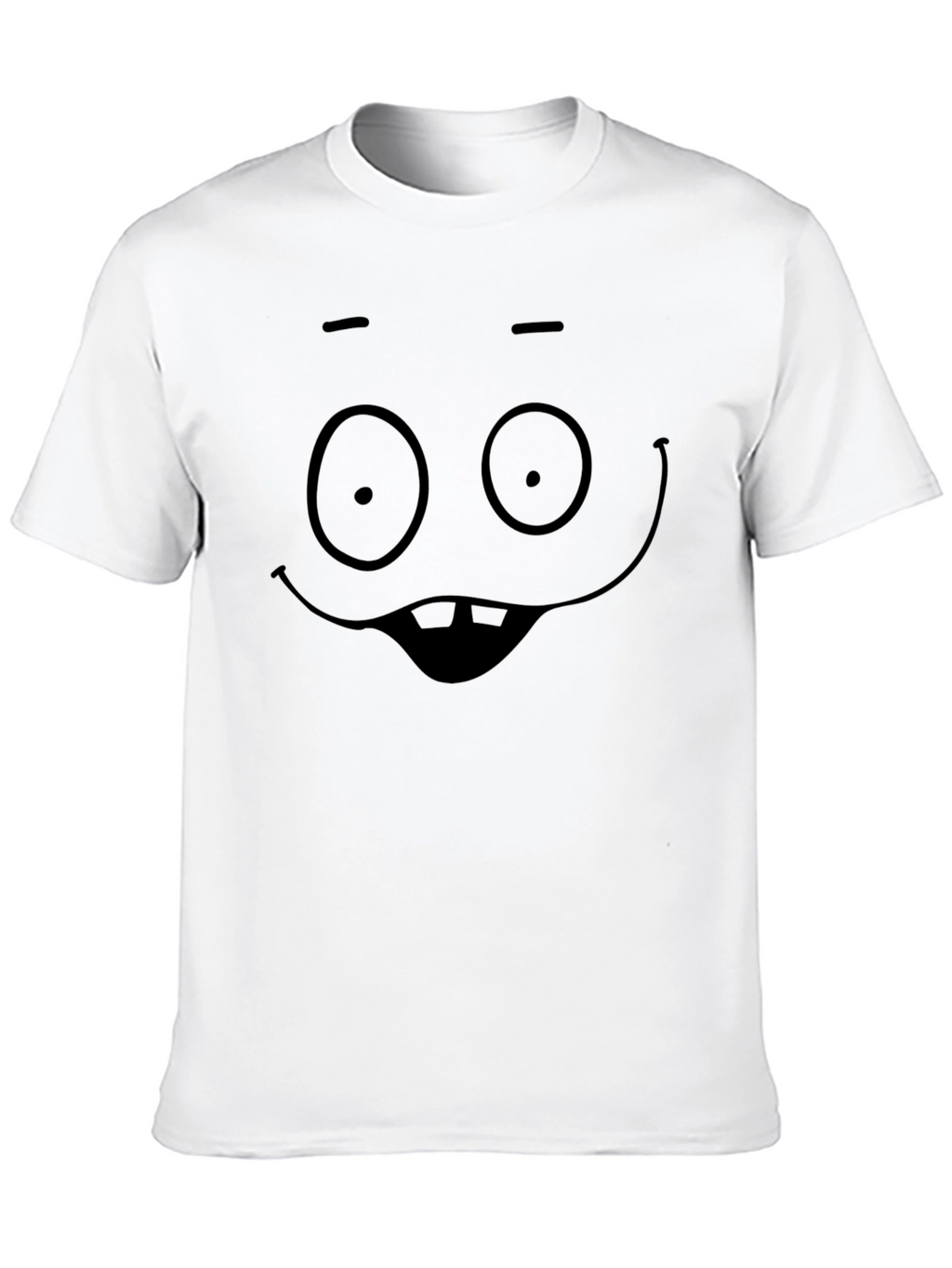 Funny Cartoon Face Black T-Shirt