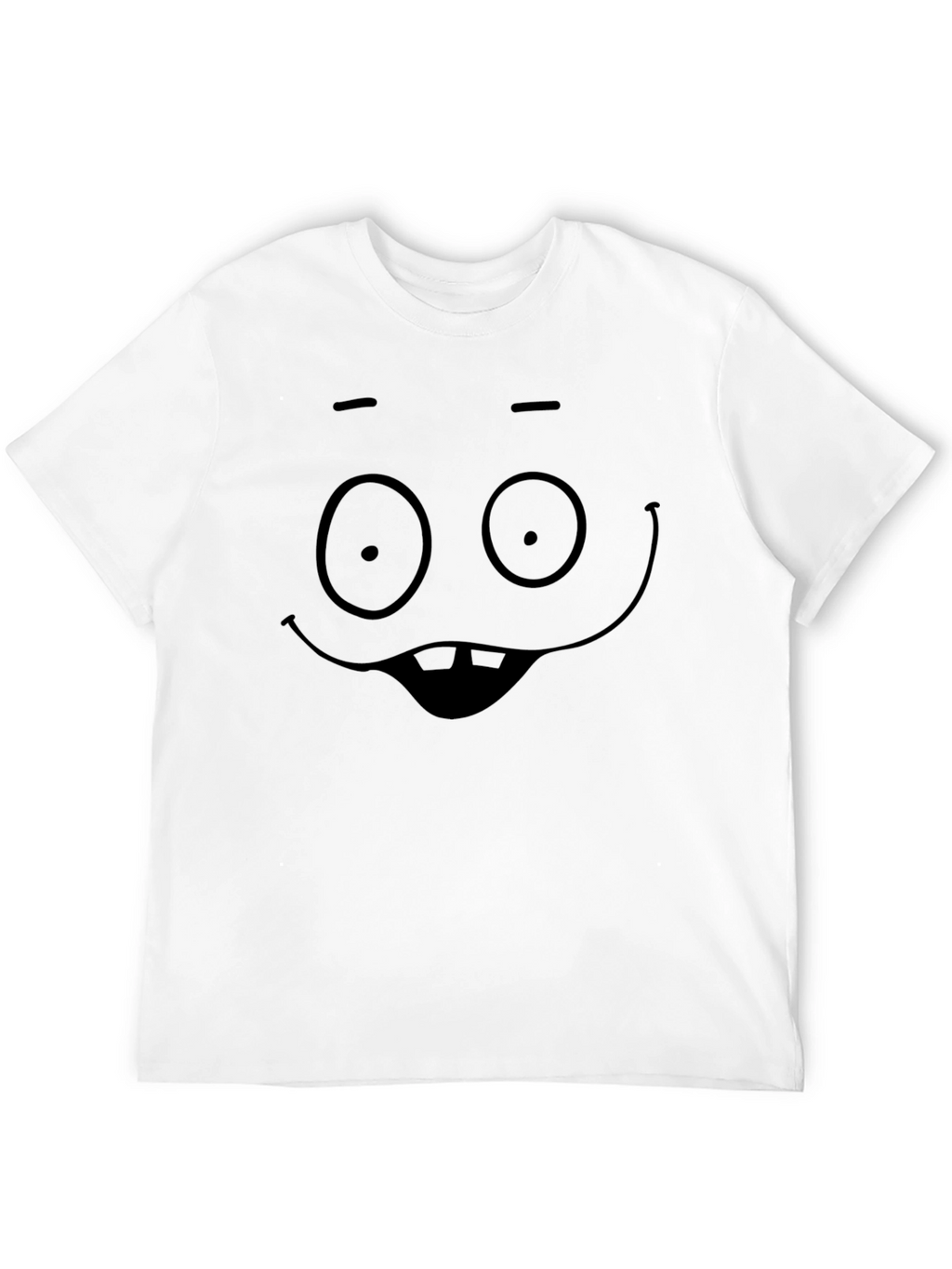 Funny Cartoon Face Black T-Shirt