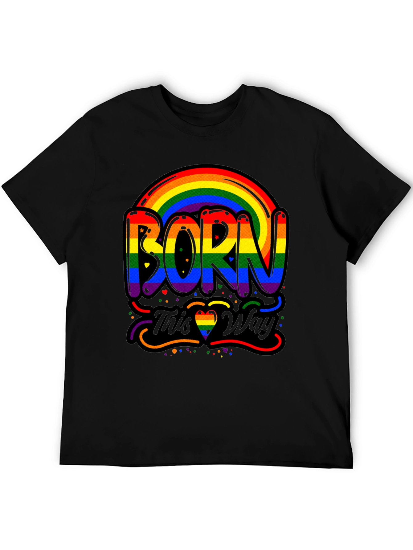 Born This Way Pride Rainbow Graphic Tee