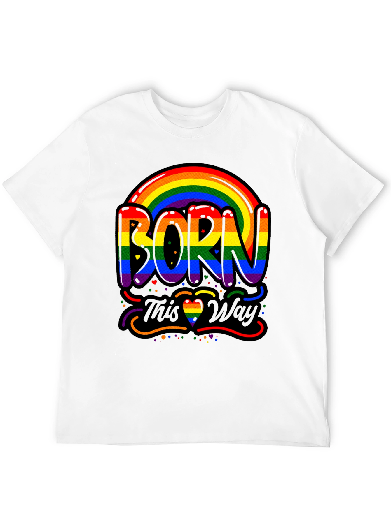 Born This Way Pride Rainbow Graphic Tee