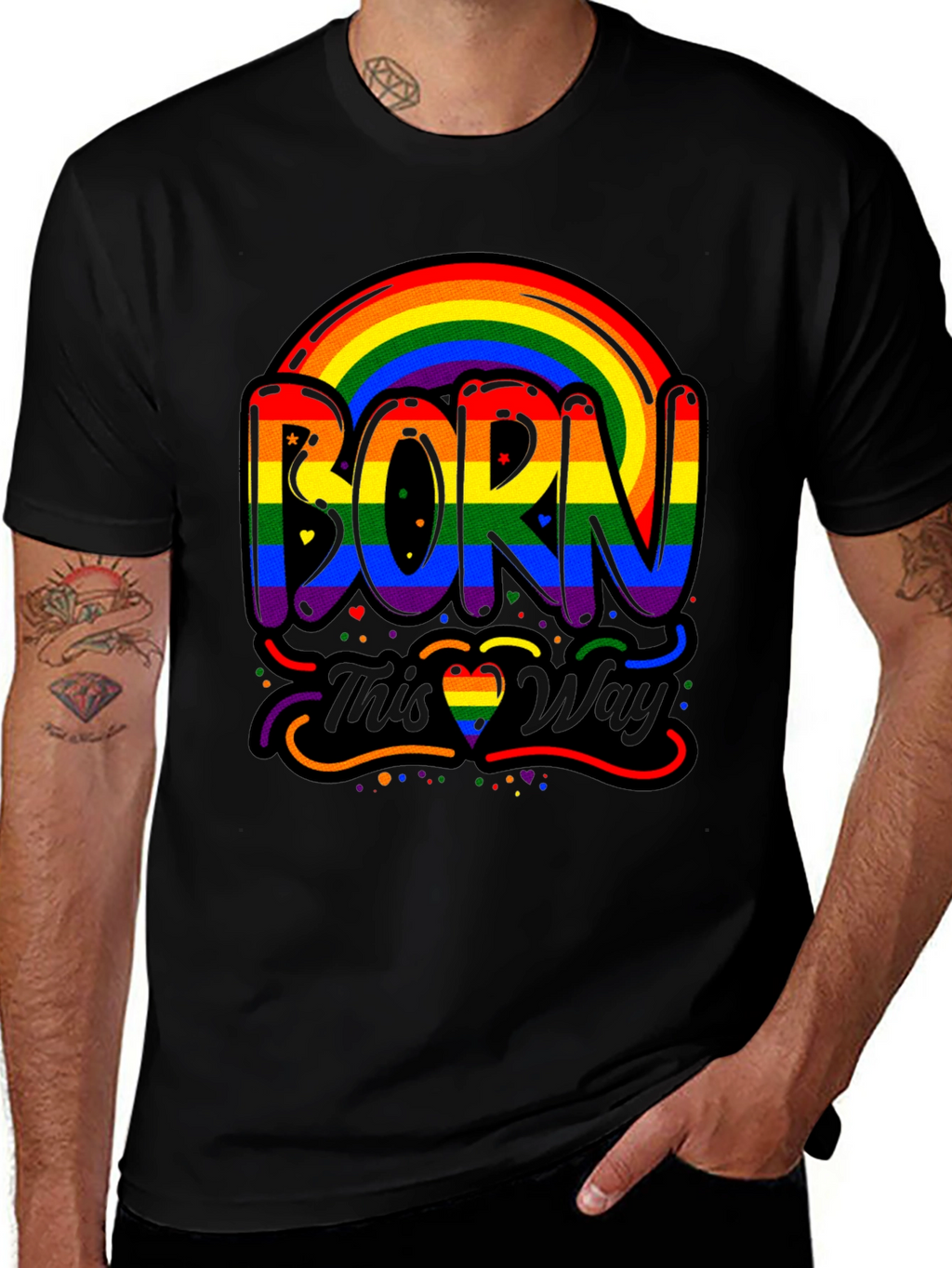 Born This Way Pride Rainbow Graphic Tee
