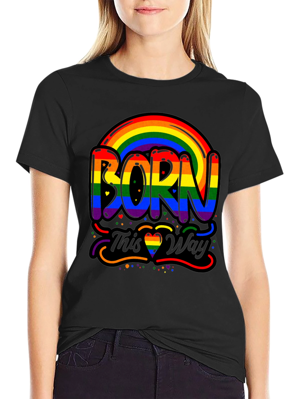 Born This Way Pride Rainbow Graphic Tee