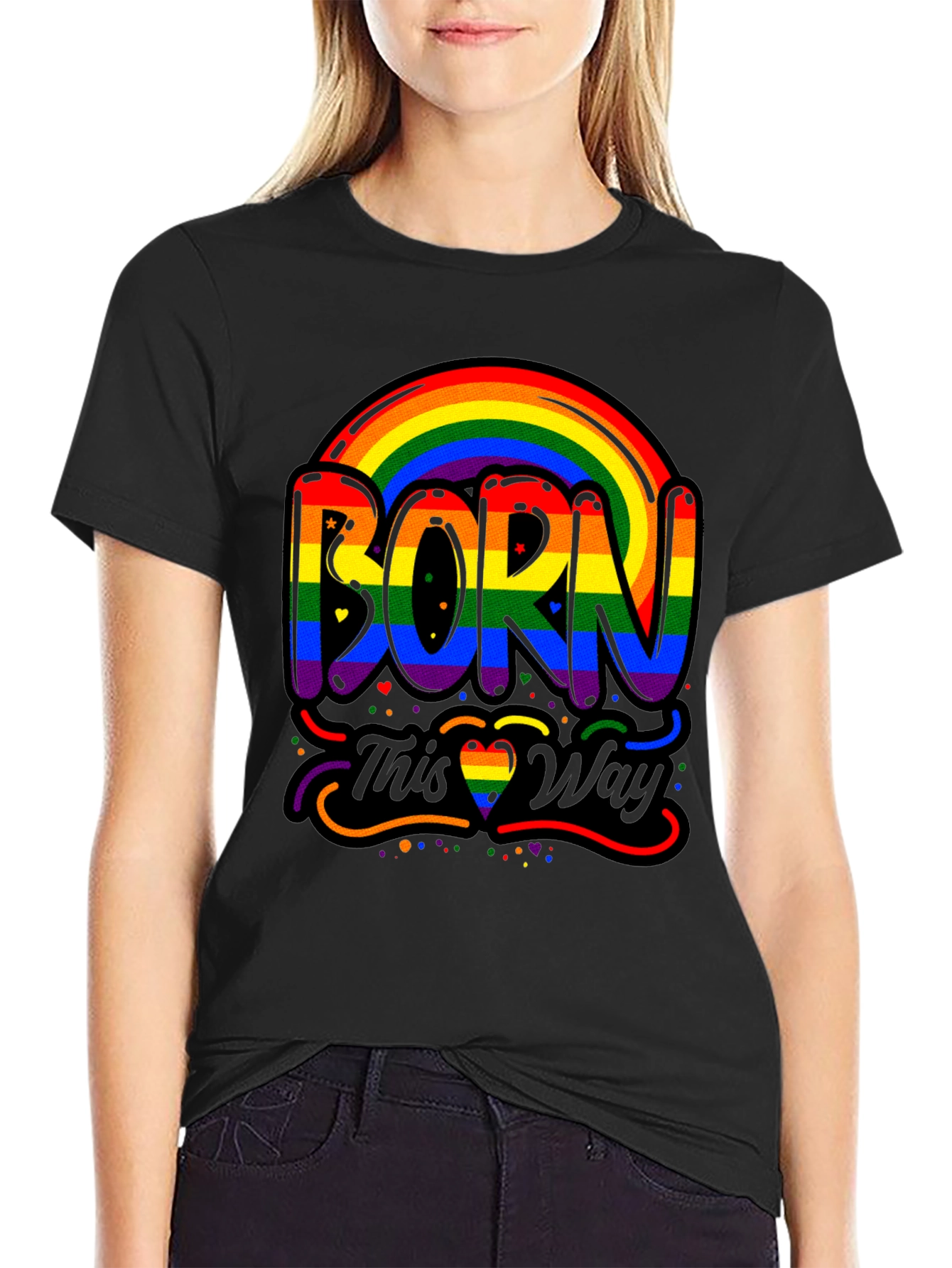 Born This Way Pride Rainbow Graphic Tee