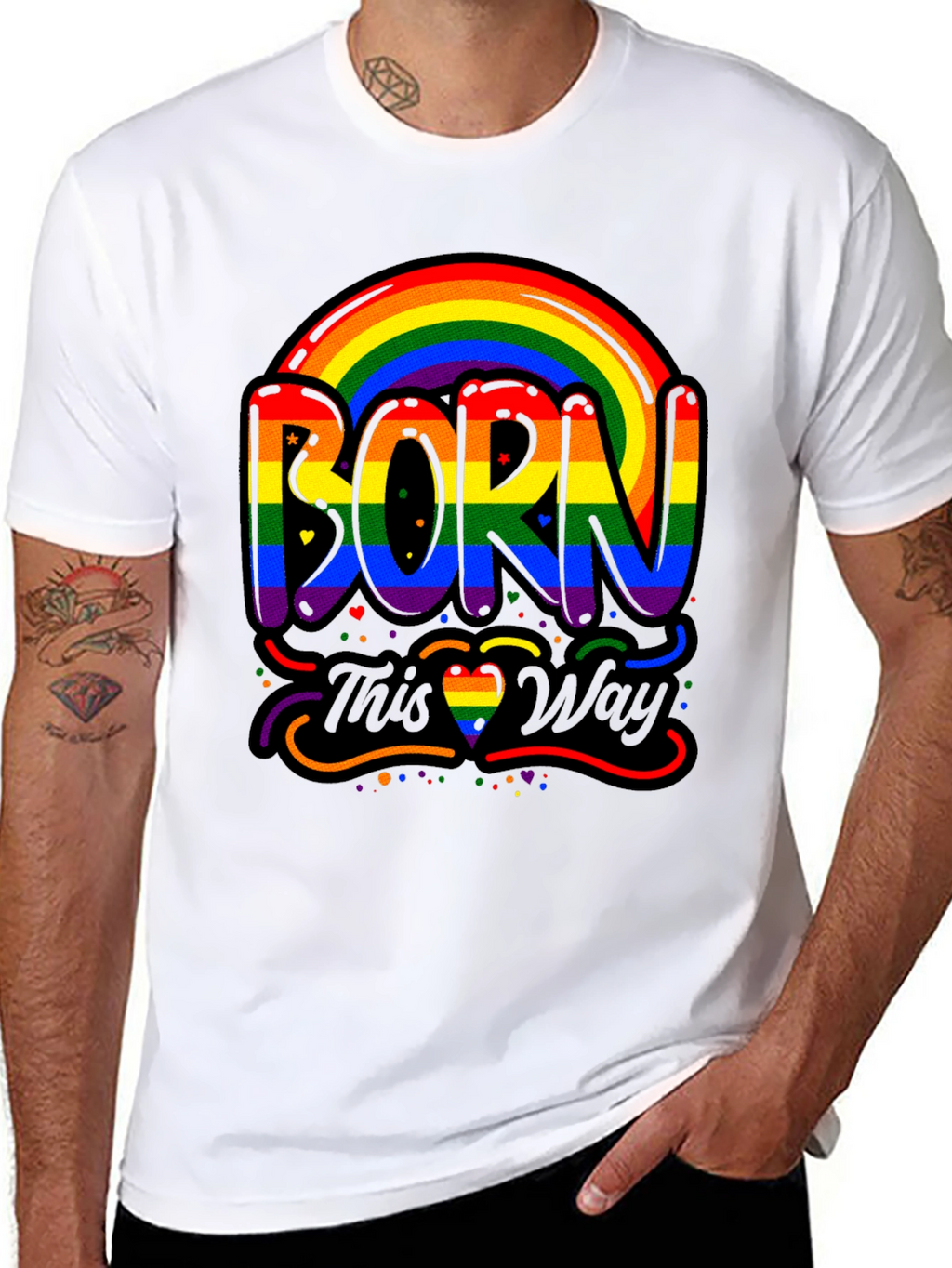 Born This Way Pride Rainbow Graphic Tee