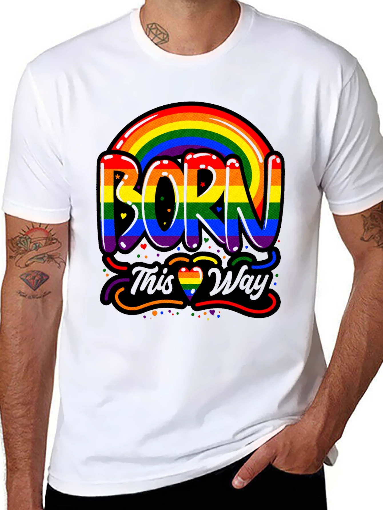 Born This Way Pride Rainbow Graphic Tee