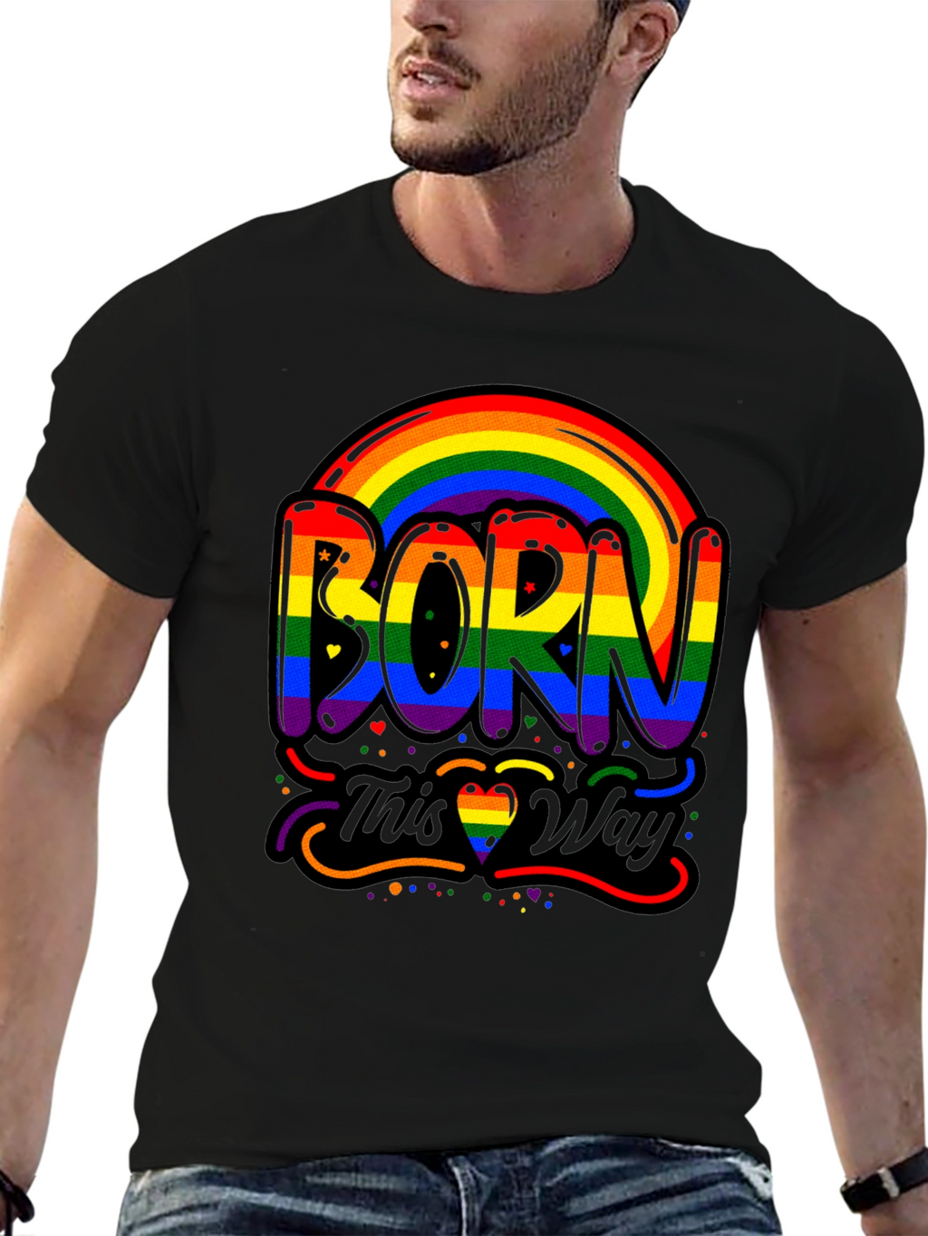 Born This Way Pride Rainbow Graphic Tee