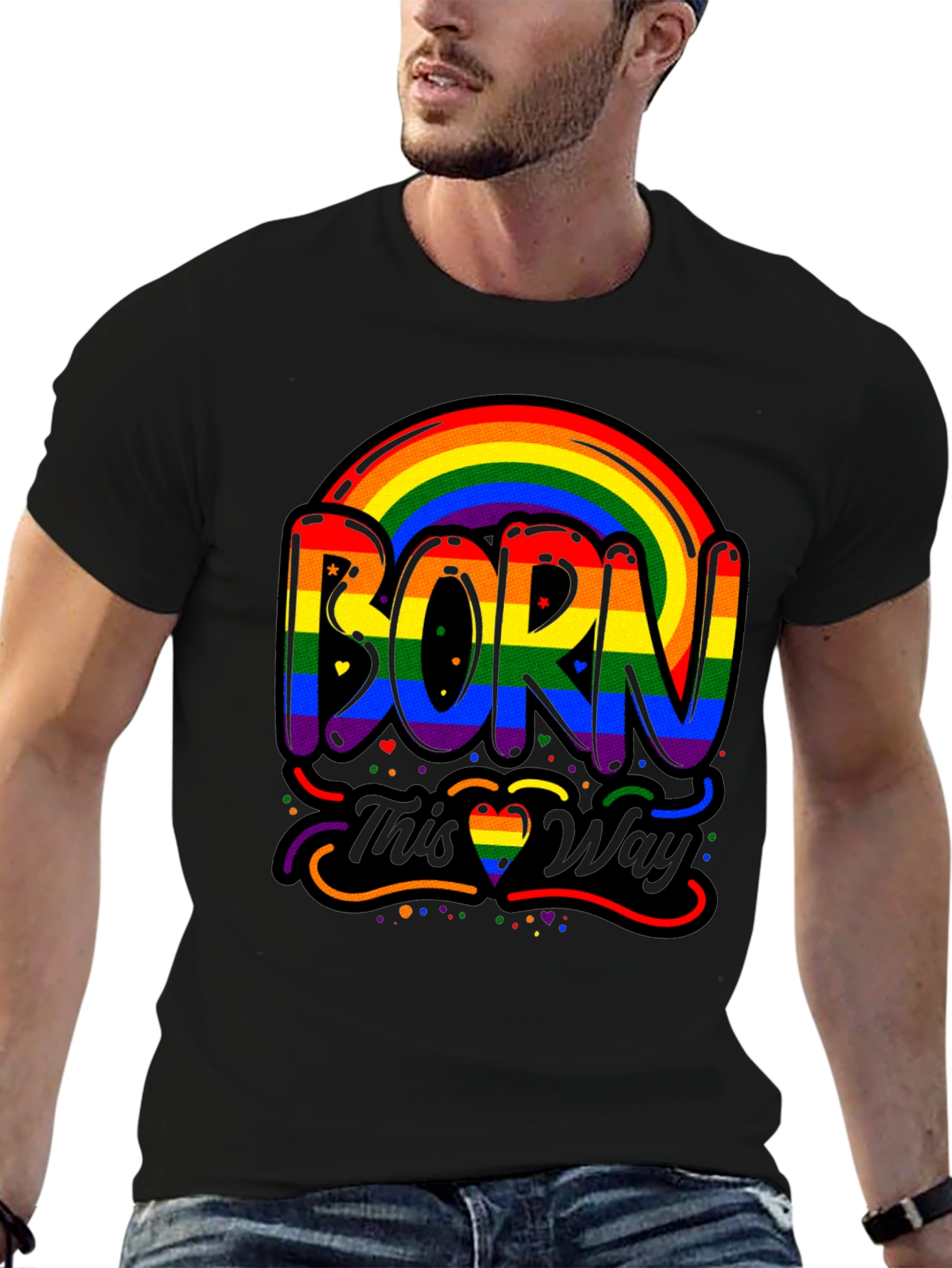 Born This Way Pride Rainbow Graphic Tee
