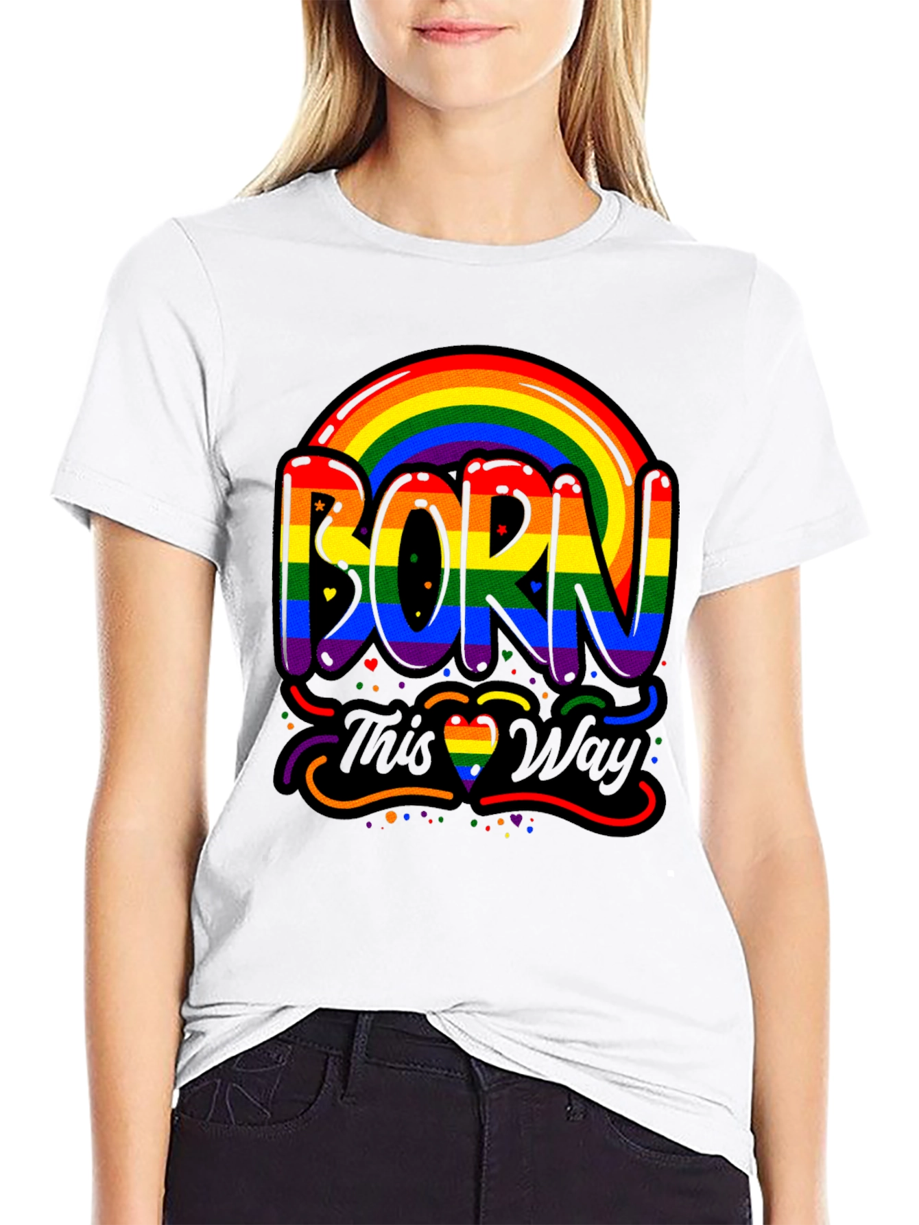 Born This Way Pride Rainbow Graphic Tee