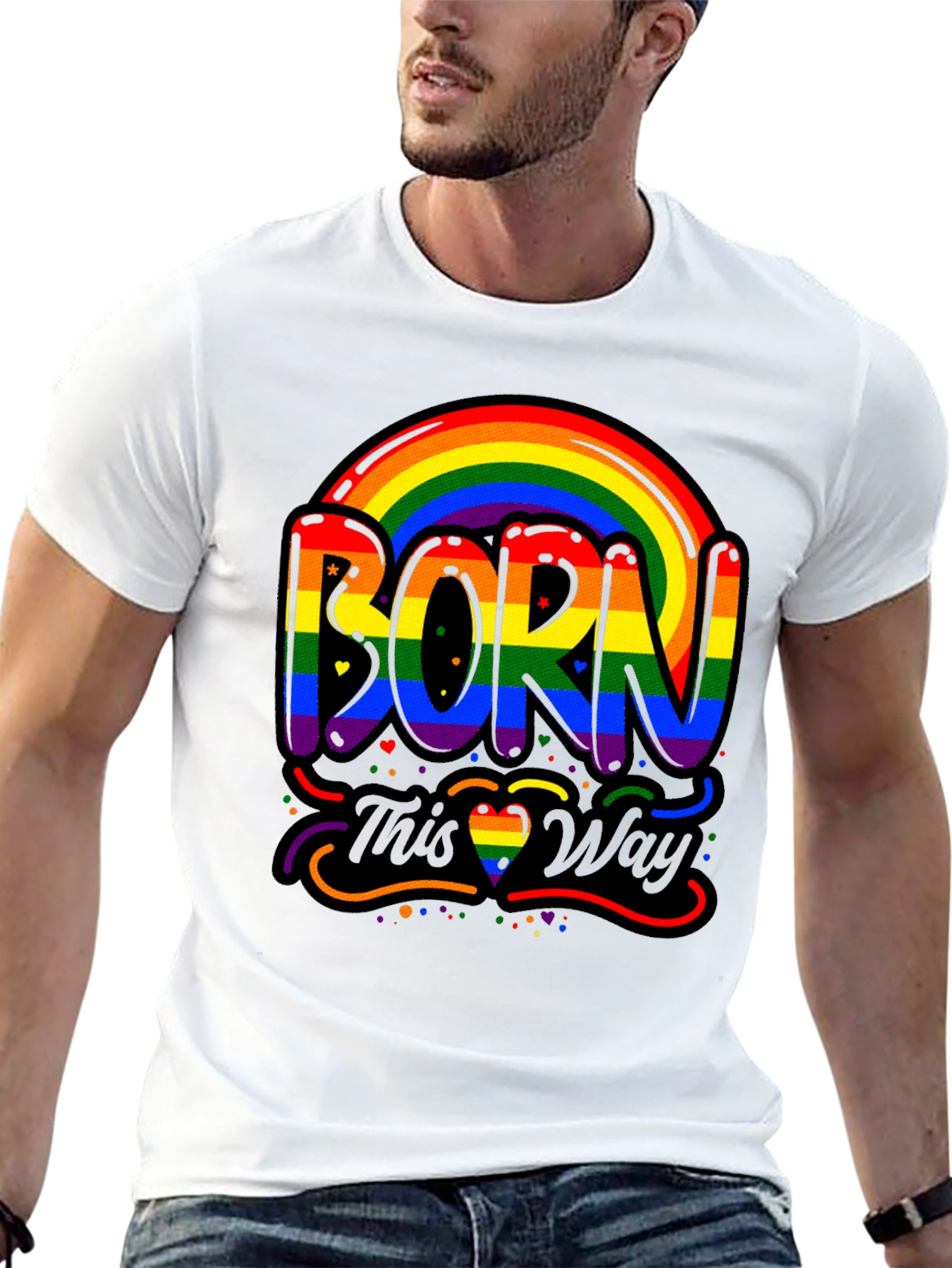 Born This Way Pride Rainbow Graphic Tee