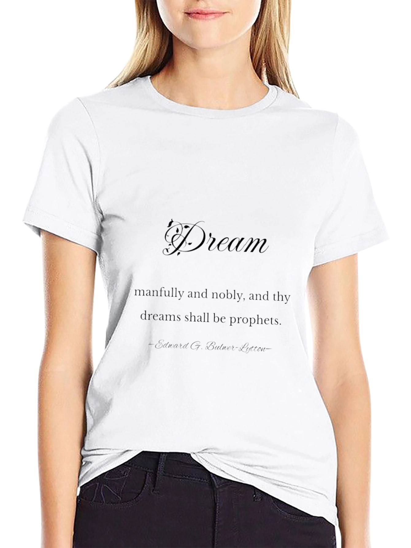 Dream Quote T-Shirt - Mans Short Sleeve Black Tee