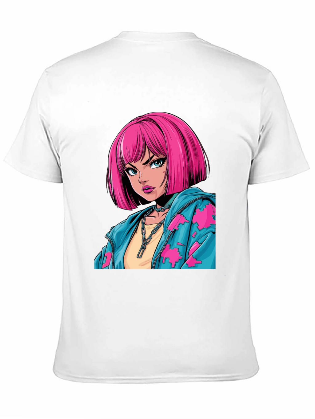 Anime Girl Graphic Print Black T-Shirt