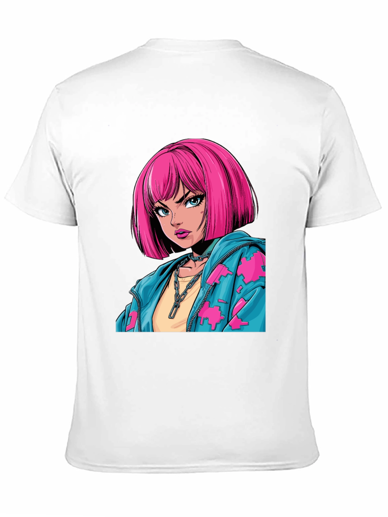 Anime Girl Graphic Print Black T-Shirt