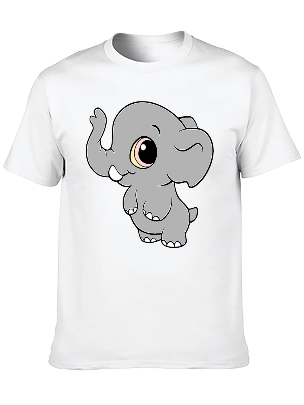 Cute Elephant Graphic T-Shirt - Black