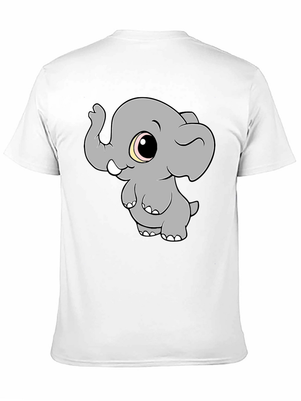 Cute Elephant Graphic T-Shirt - Black