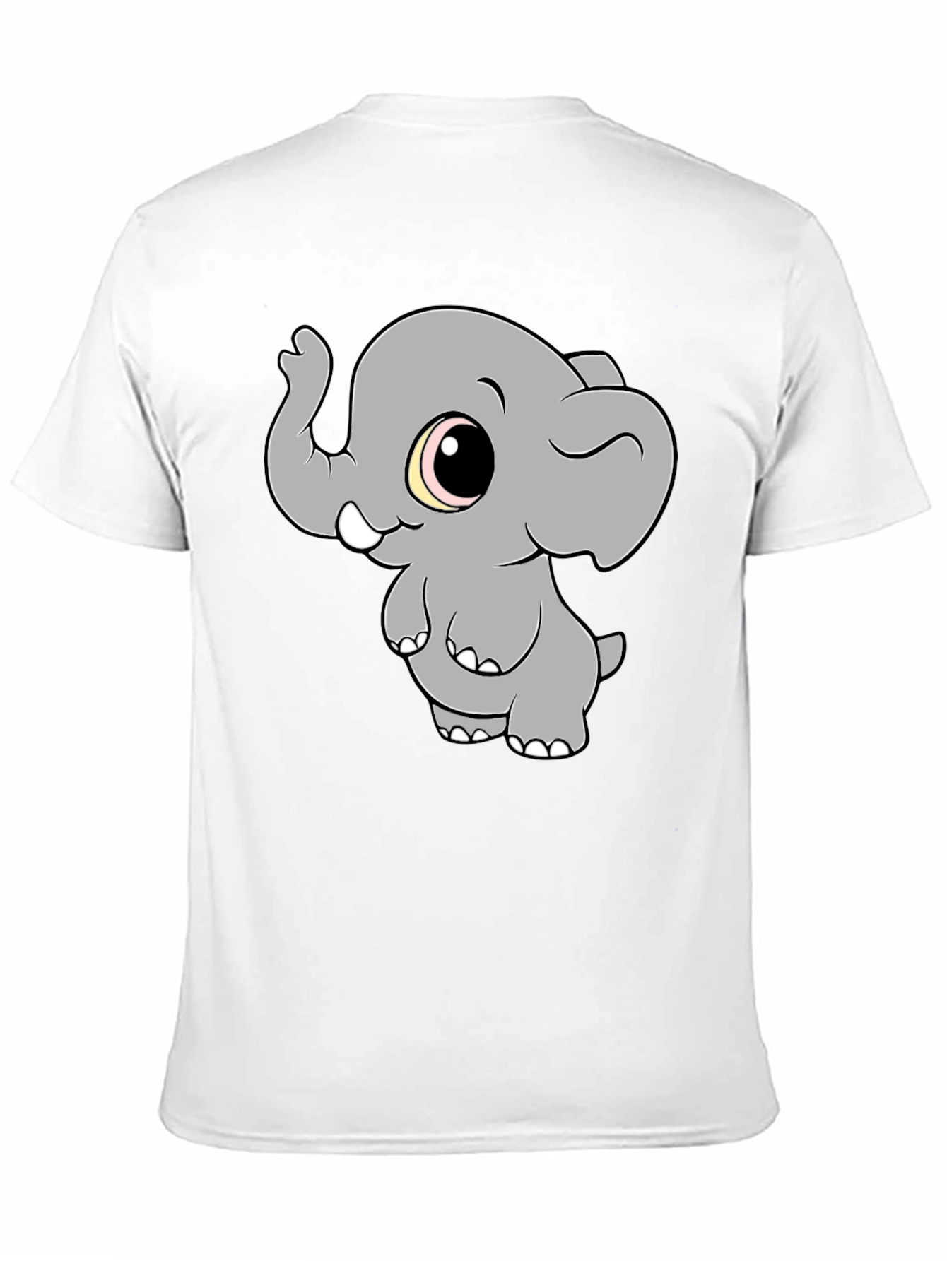 Cute Elephant Graphic T-Shirt - Black