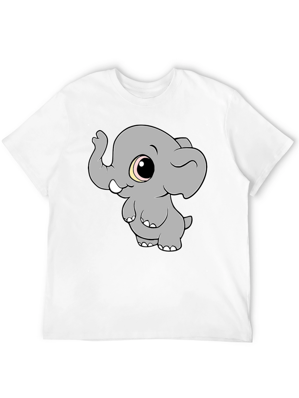 Cute Elephant Graphic T-Shirt - Black