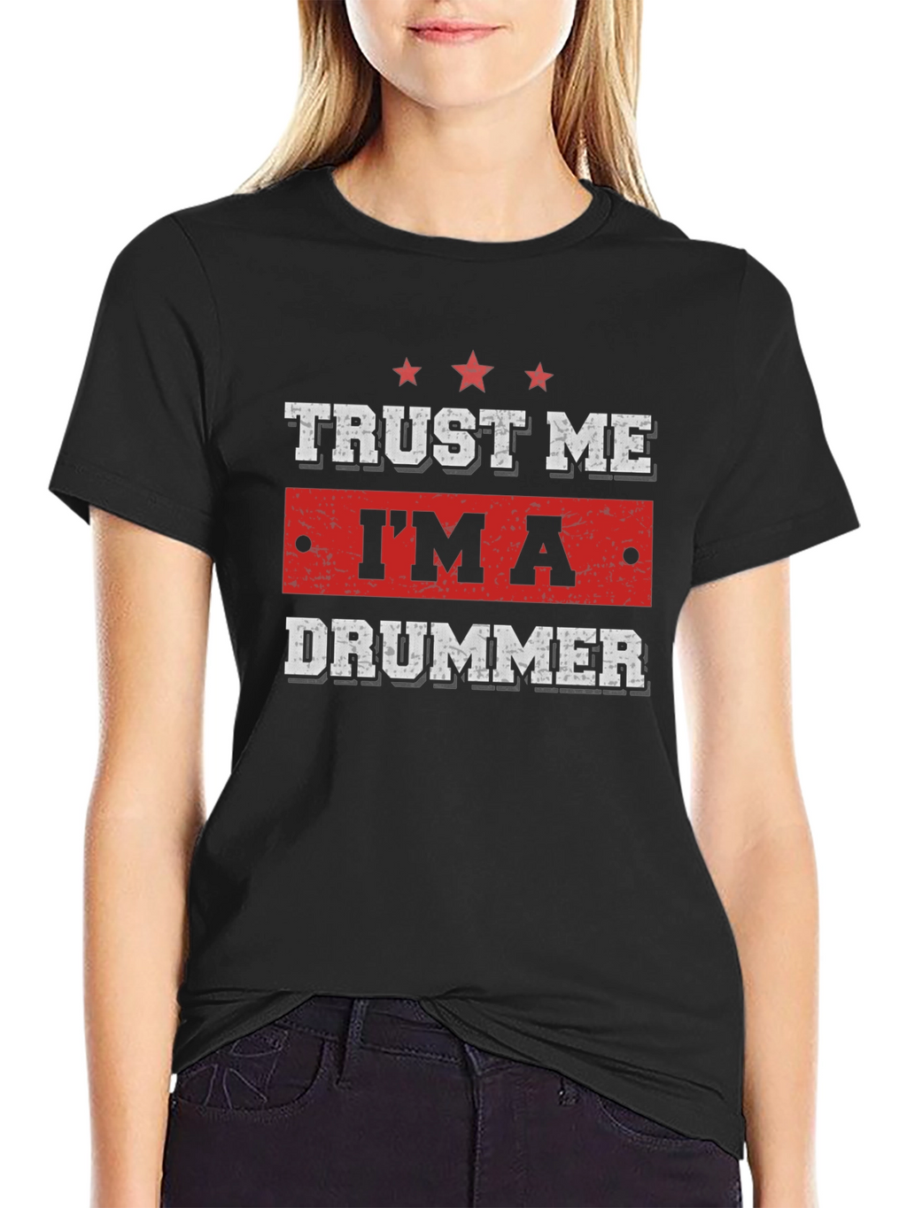 Trust Me Im a Drummer Graphic Black T-Shirt