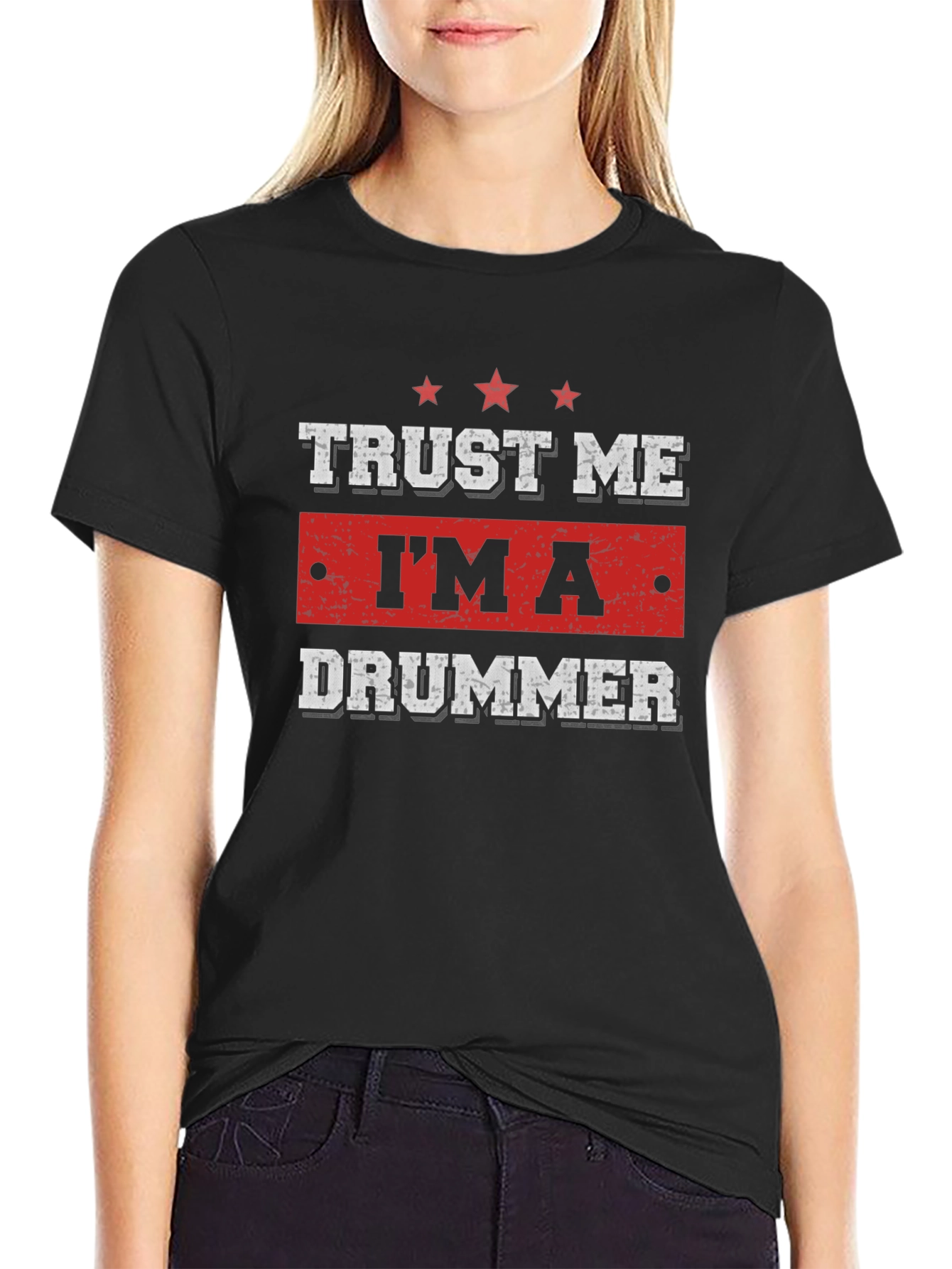 Trust Me Im a Drummer Graphic Black T-Shirt