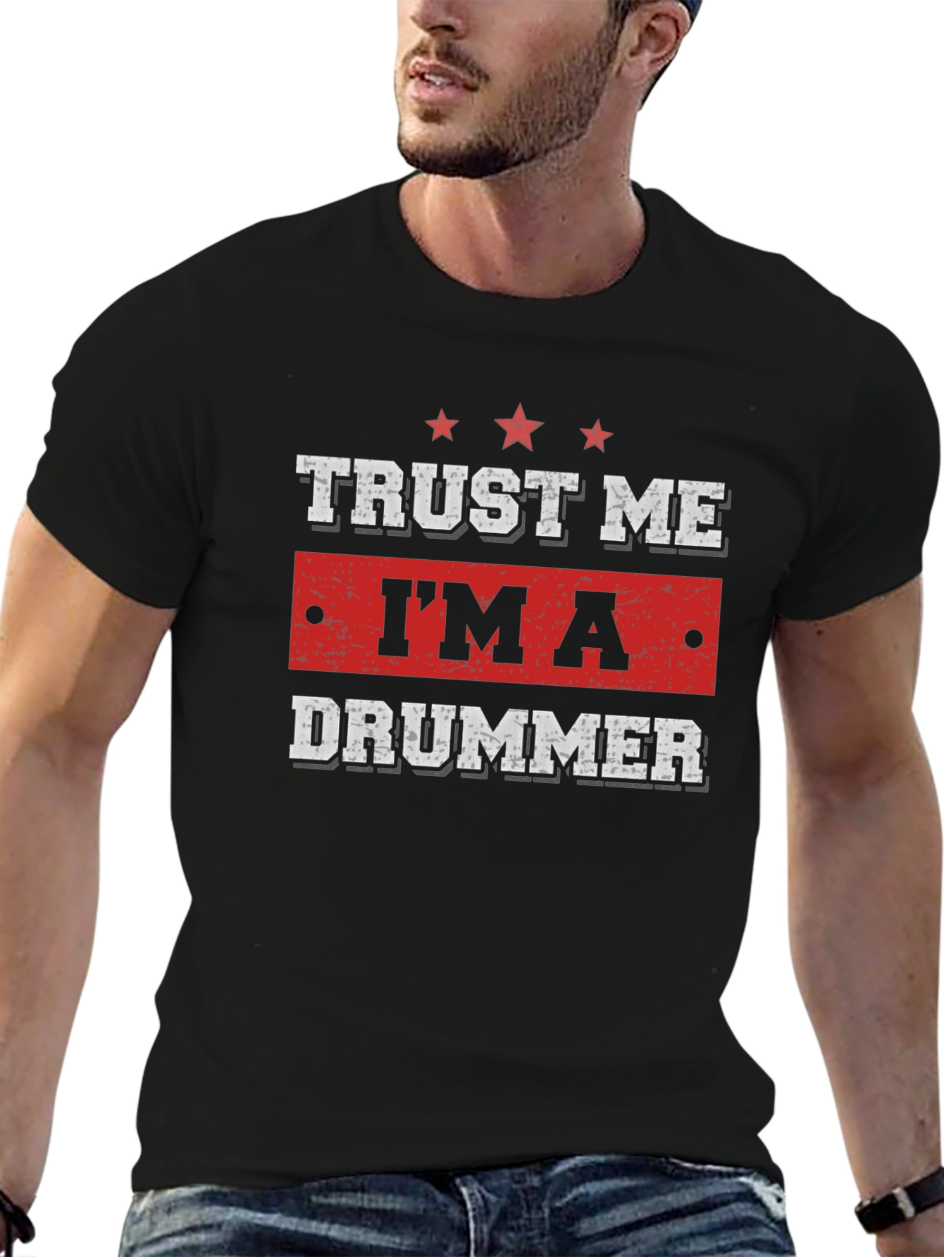 Trust Me Im a Drummer Graphic Black T-Shirt
