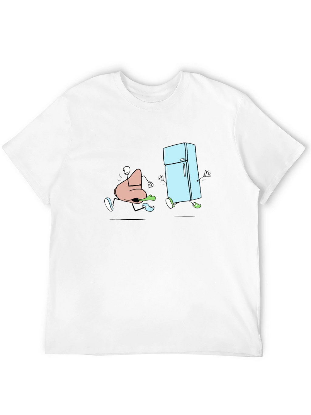 Cartoon Nose and Fridge Running T-Shirt