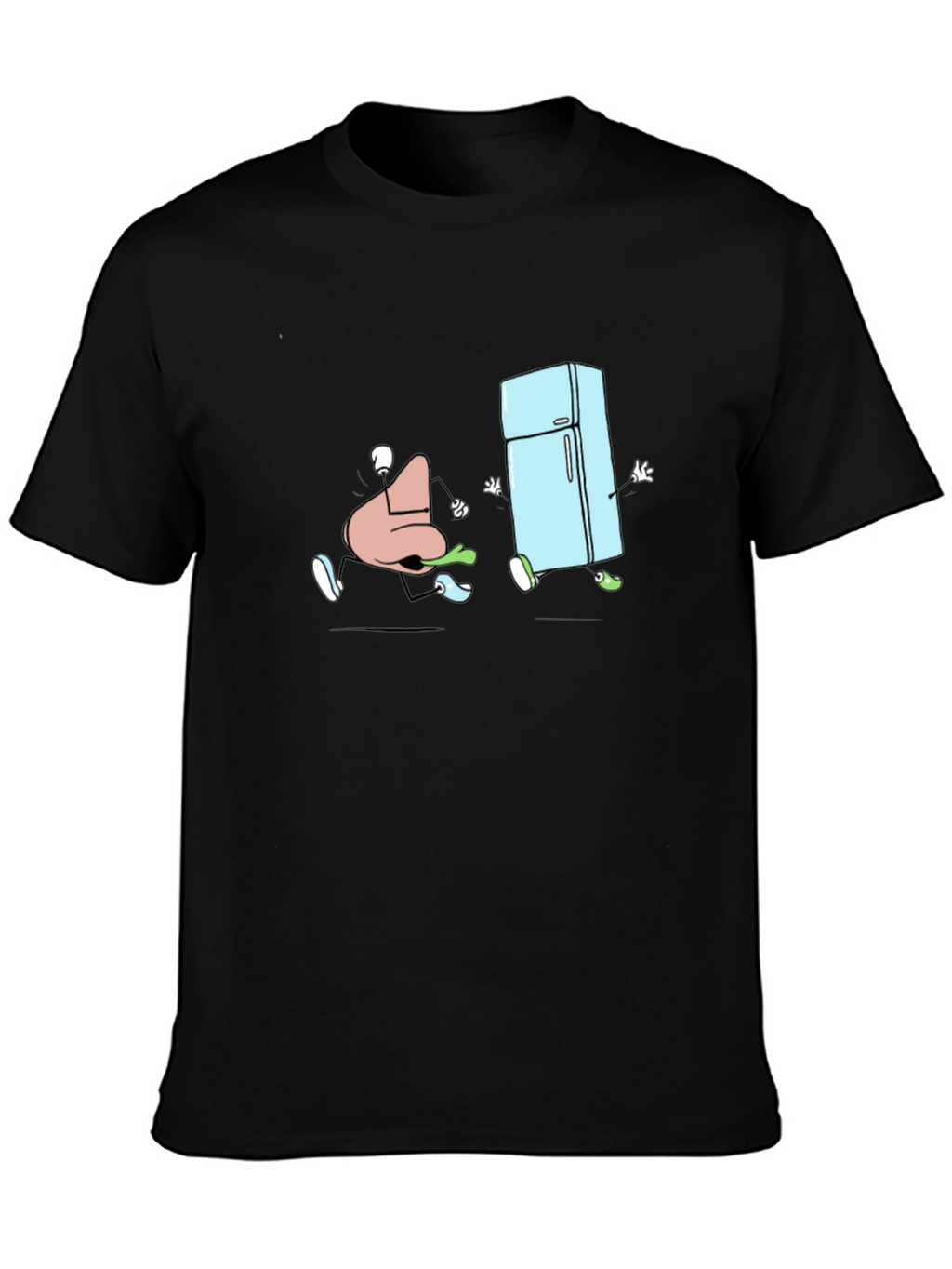 Cartoon Nose and Fridge Running T-Shirt