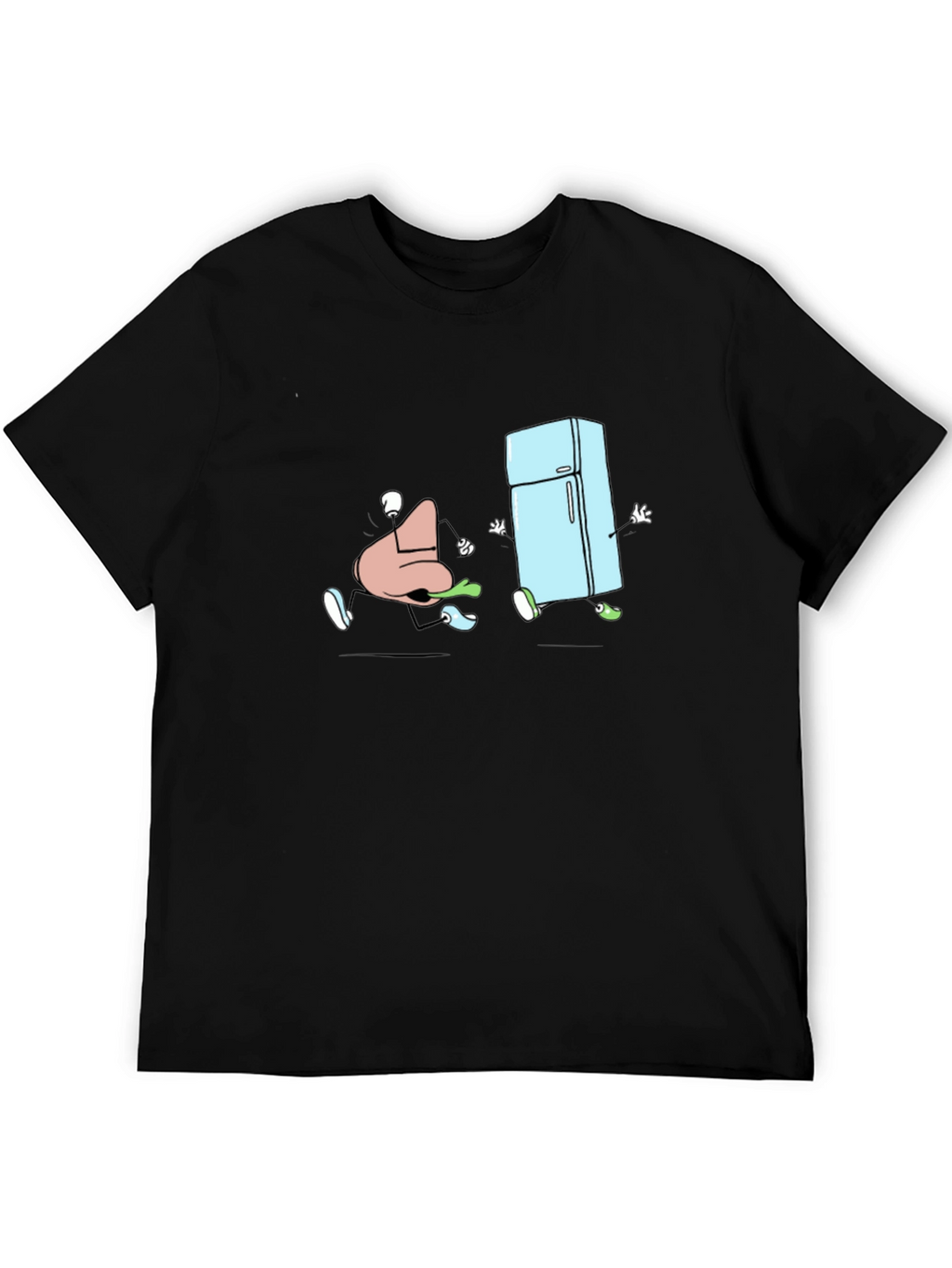 Cartoon Nose and Fridge Running T-Shirt