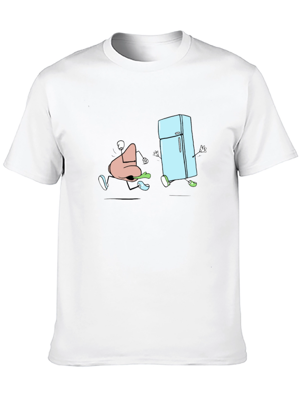 Cartoon Nose and Fridge Running T-Shirt