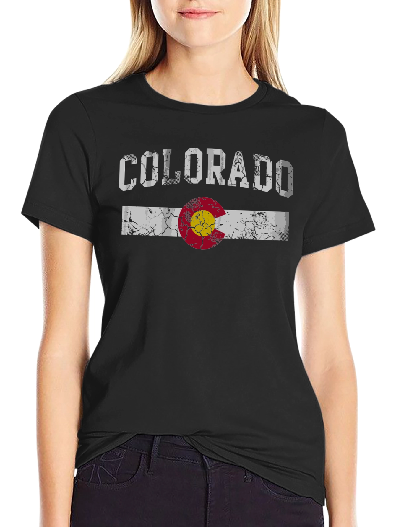 Colorado Flag Graphic T-Shirt - Black